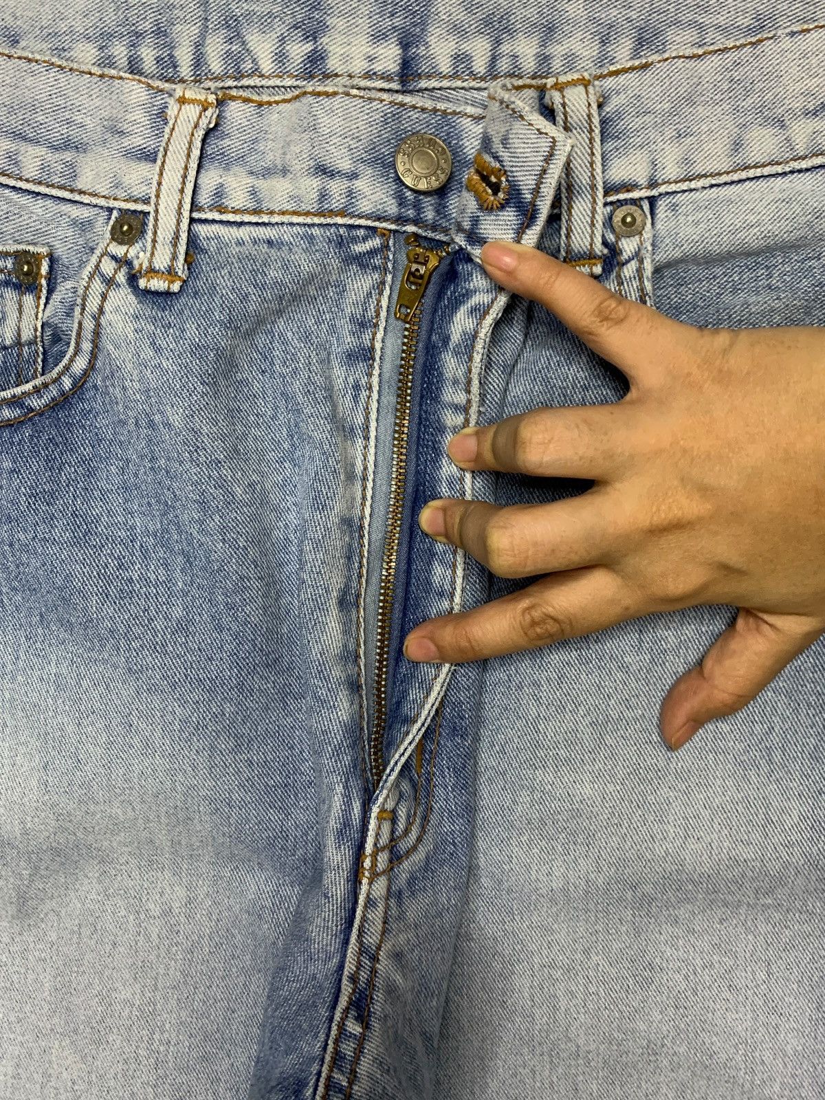 Guess SALES🔥Vintage Guess Usa Stone Wash Distressed Baggy Jeans Size US 32 / EU 48 - 3 Thumbnail
