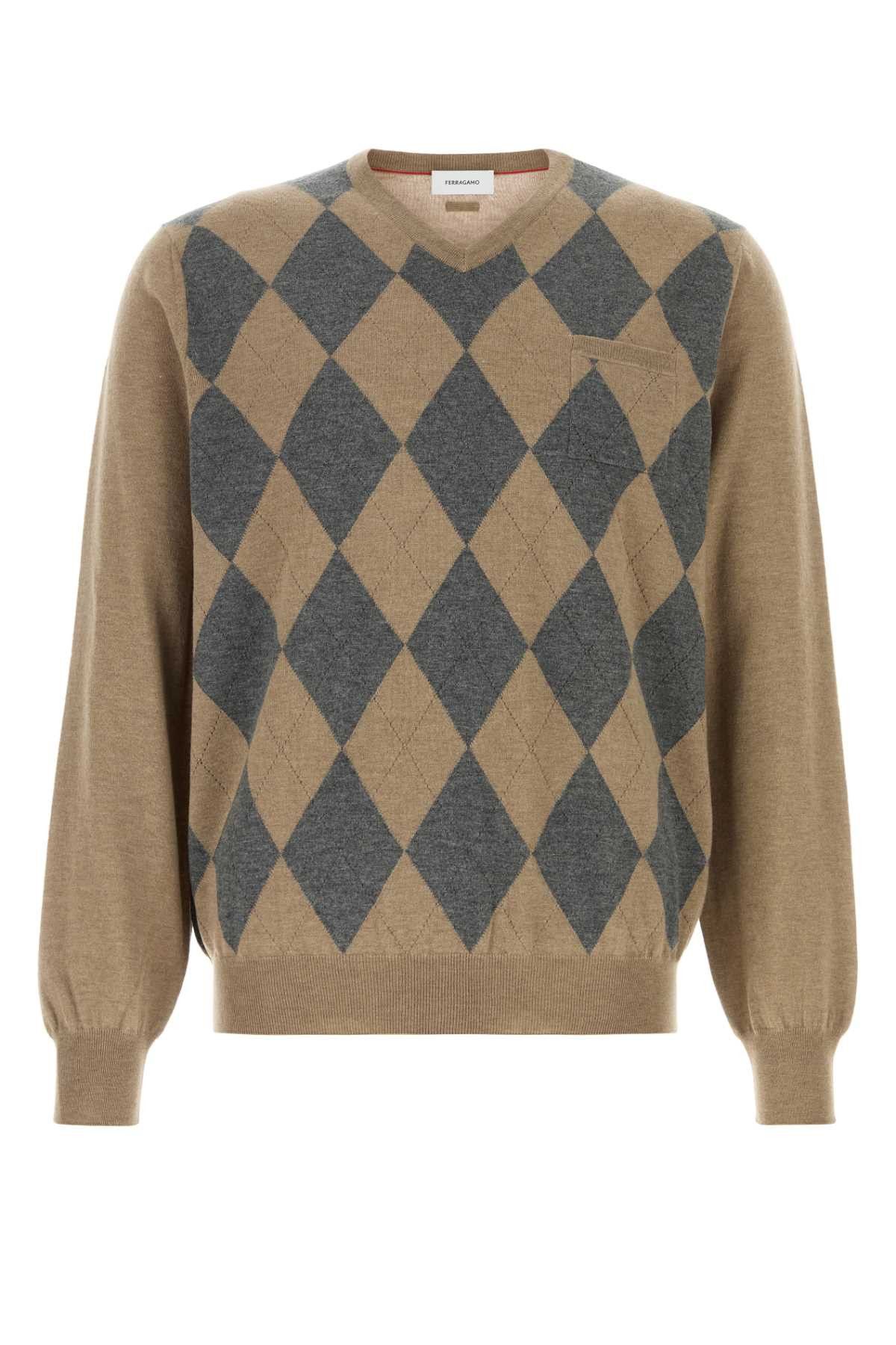 Salvatore Ferragamo Cappuccino Wool Sweater Size US L / EU 52-54 / 3 - 1 Thumbnail