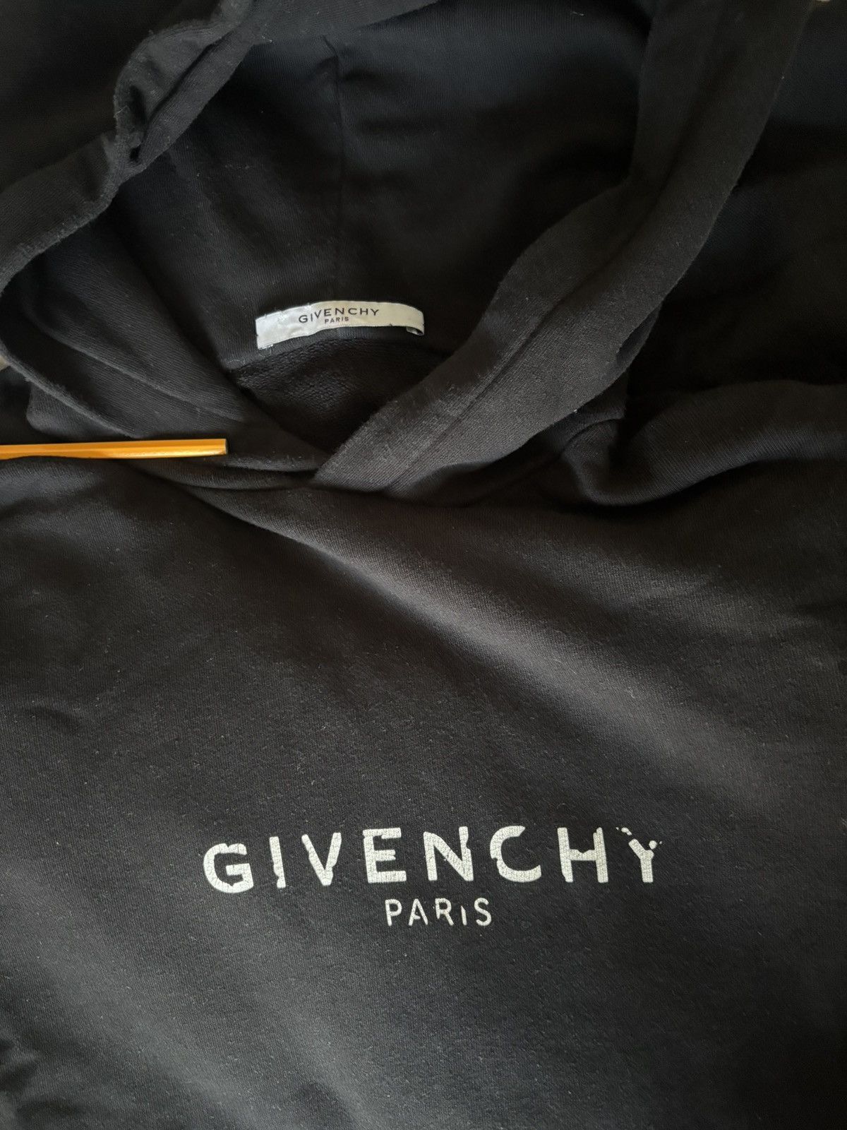 Givenchy Givenchy Distressed Logo Hoodie Size US L / EU 52-54 / 3 - 6 Thumbnail