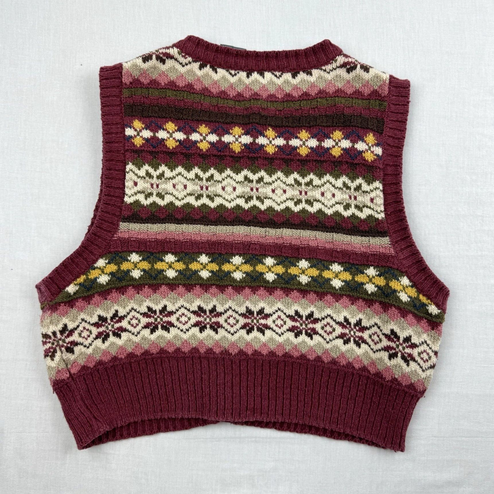 Vintage VINTAGE LizWear Sweater Vest Women's Medium Sleeveless Red Geometric 90s Y2K Hipster Size M / US 6-8 / IT 42-44 - 8 Thumbnail
