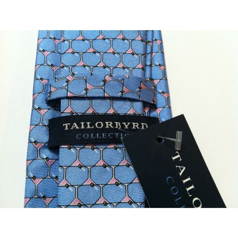 Tailorbyrd TAILORBYRD MENS NEW LIGHT BLUE 100%SILK TIE WIDTH: 3" Size ONE SIZE - 2 Thumbnail