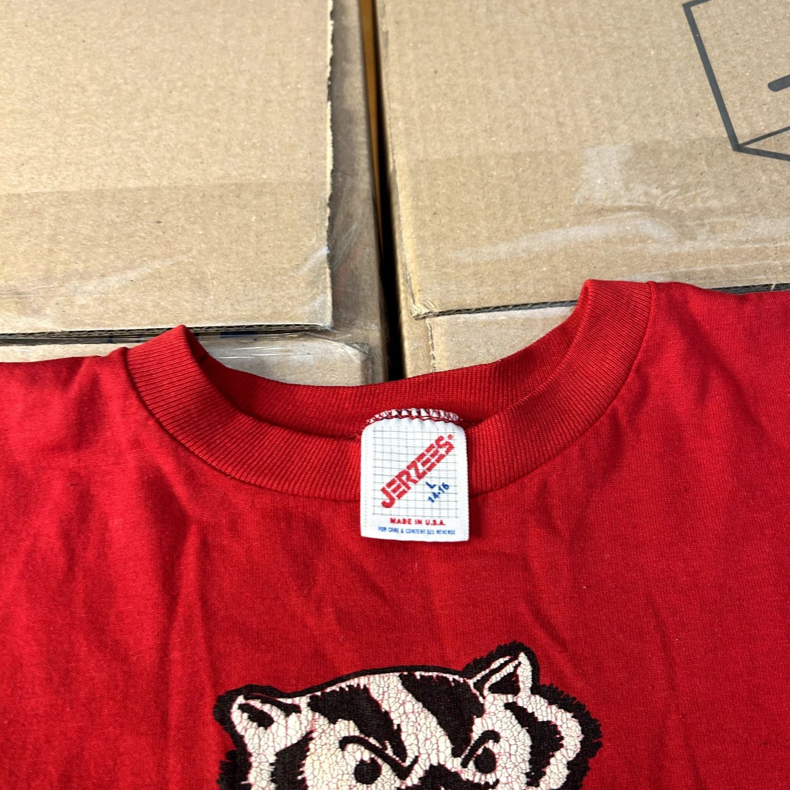 Jerzees Vintage 90s Youth Wisconsin Badgers T-Shirt Large Size US L / EU 52-54 / 3 - 4 Thumbnail