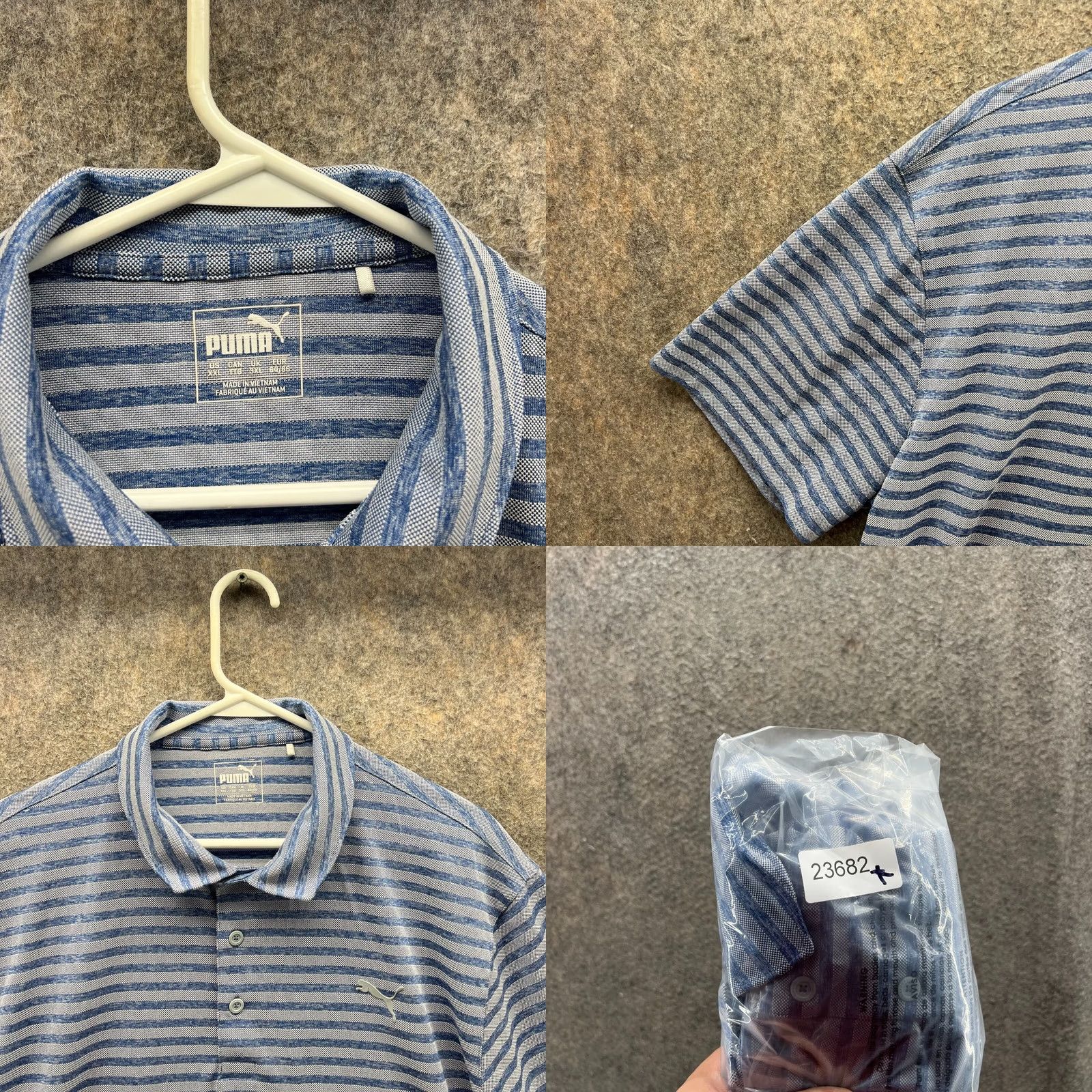 Puma Puma Polo Shirt Men XXL Blue Striped Polo Shirt Golf Polo Shirt Polo Puma Golf Blue Striped 2XL Mens Size US XXL / EU 58 / 5 - 8 Thumbnail