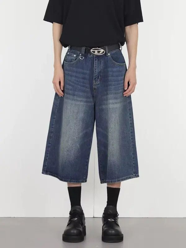 Japanese Brand VIBE Vintage washed distressed loose straight denim shorts Size US 32 / EU 48 - 3 Thumbnail