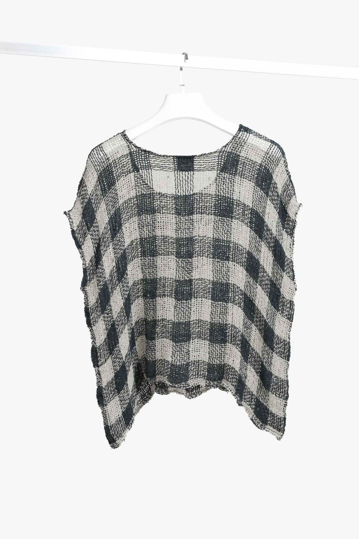 Other La Bottega di Brunella Loose Weave Green Check Linen Top Size ONE SIZE - 2 Thumbnail