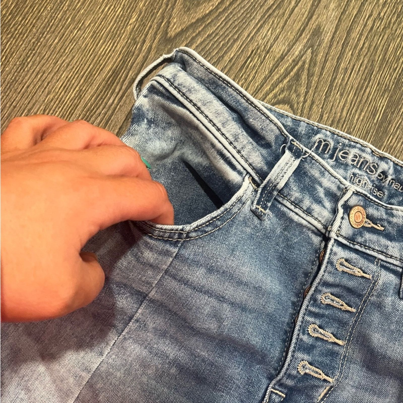 Maurice Lacroix M Jeans by Maurices Skinny High Rise Button Fly Split Size 24" / US 00 / IT 34 - 5 Thumbnail
