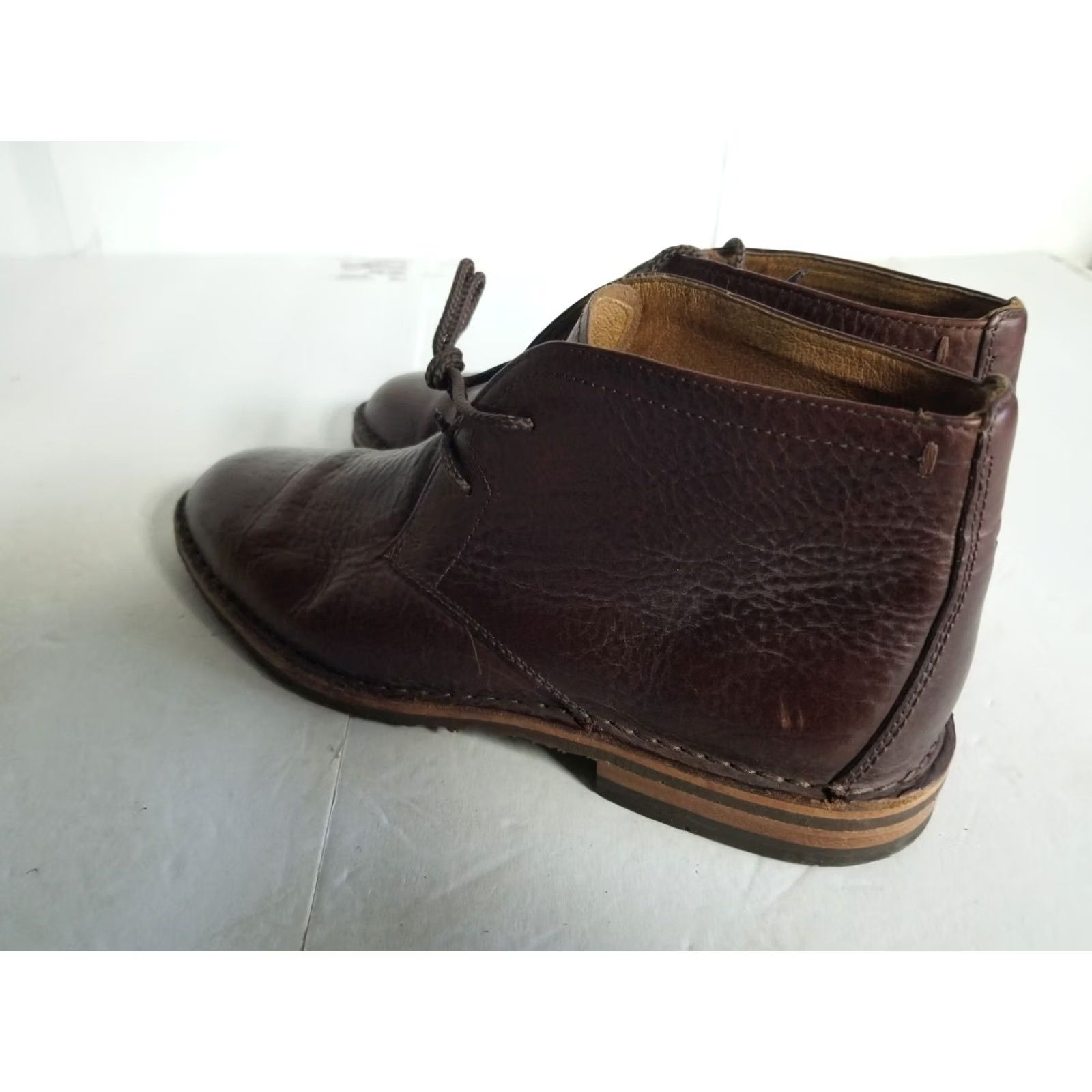 Vibram HS TRASK Brady Men CHUKKA Boot Leather Lace Up 8 M Brown VIBRAM Leather Outsole Mens Size US 8 / EU 41 - 4 Thumbnail