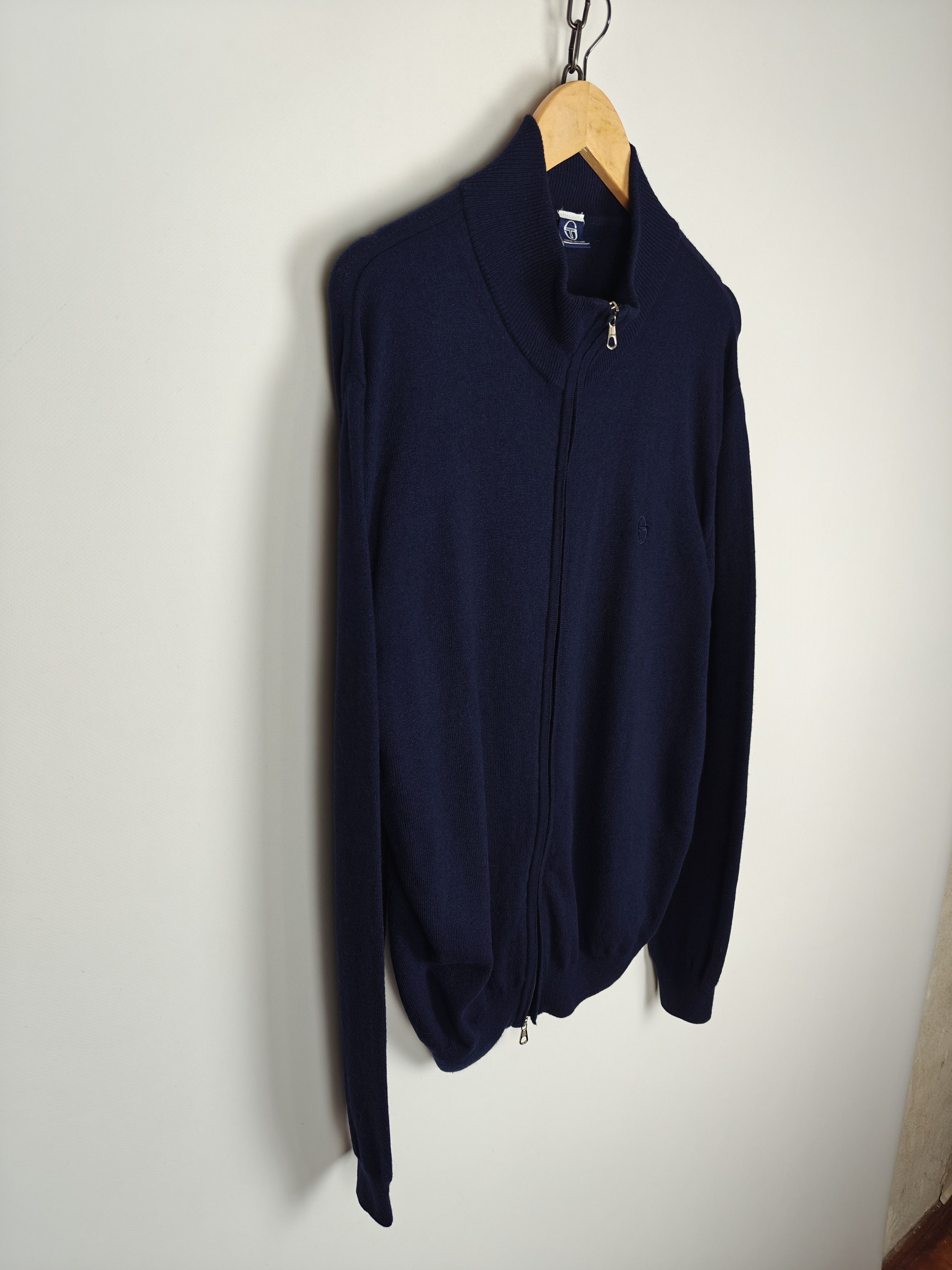 Sergio Tacchini Sergio Tacchini Zip Sweater Wool Pullover Navy size XL Size US XL / EU 56 / 4 - 4 Thumbnail