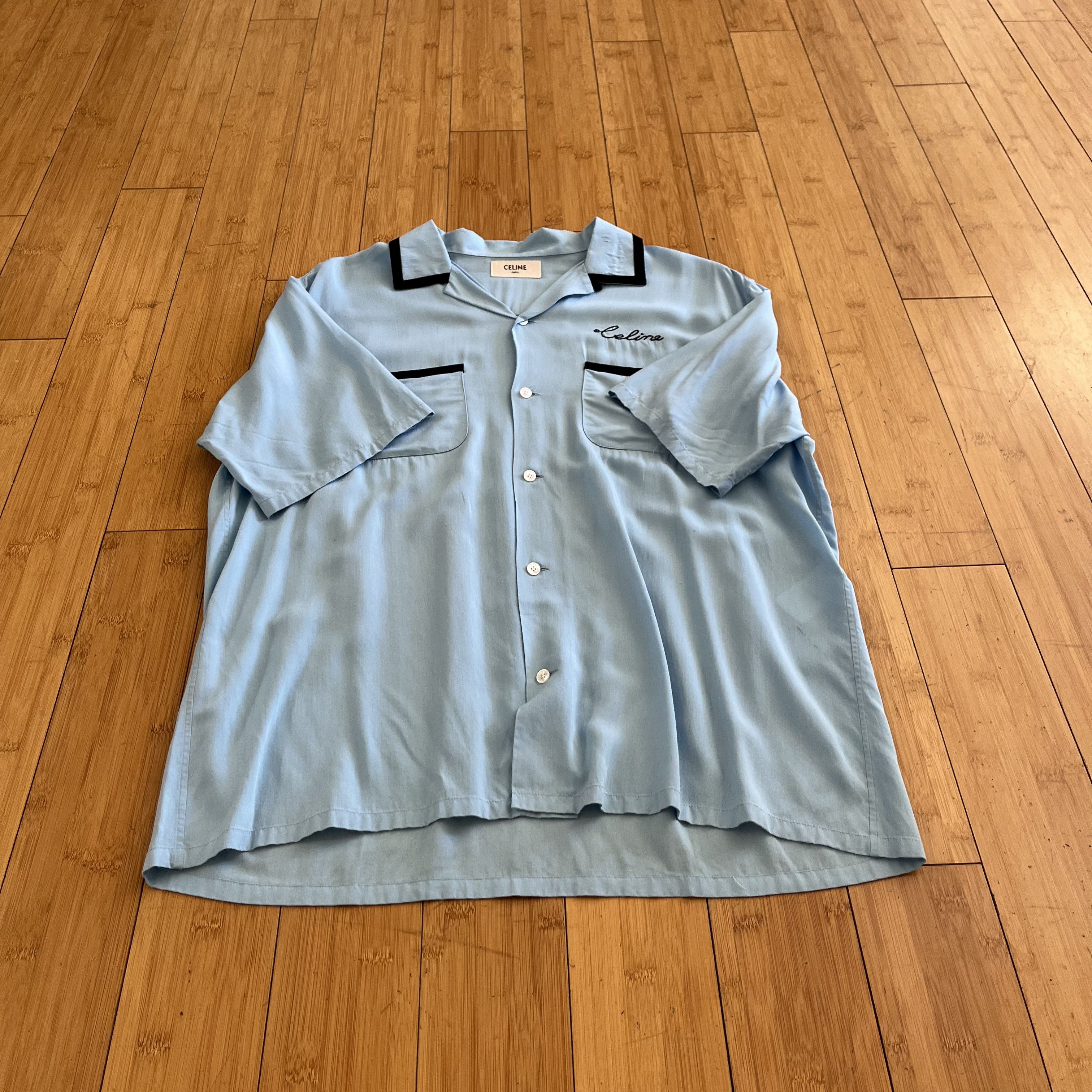 Celine Celine Logo Bowling Shirt SS21 Size US L / EU 52-54 / 3 - 4 Thumbnail