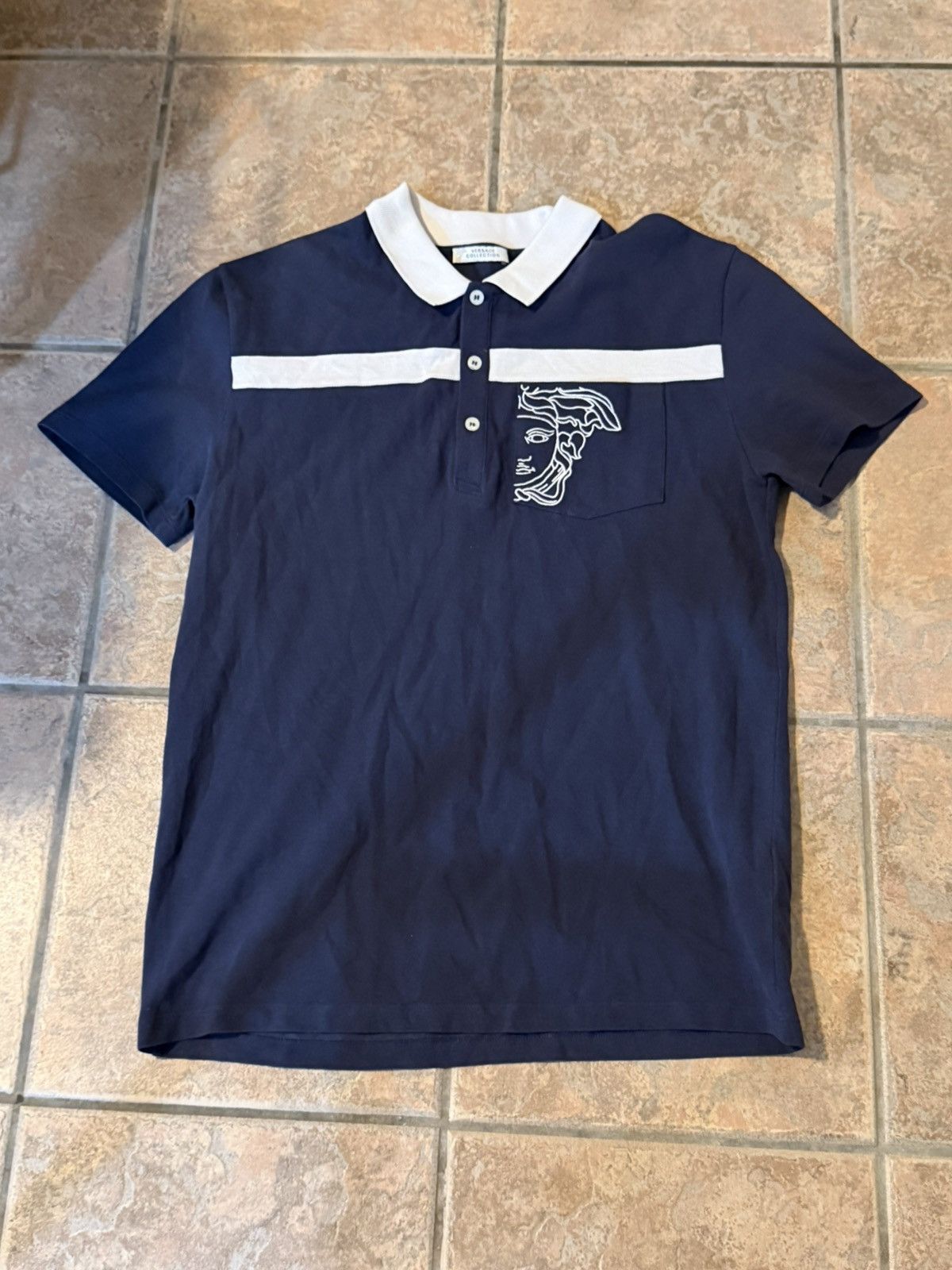 Versace Versace Collection Men's Navy Polo Shirt Size Large Size US L / EU 52-54 / 3 - 1 Thumbnail