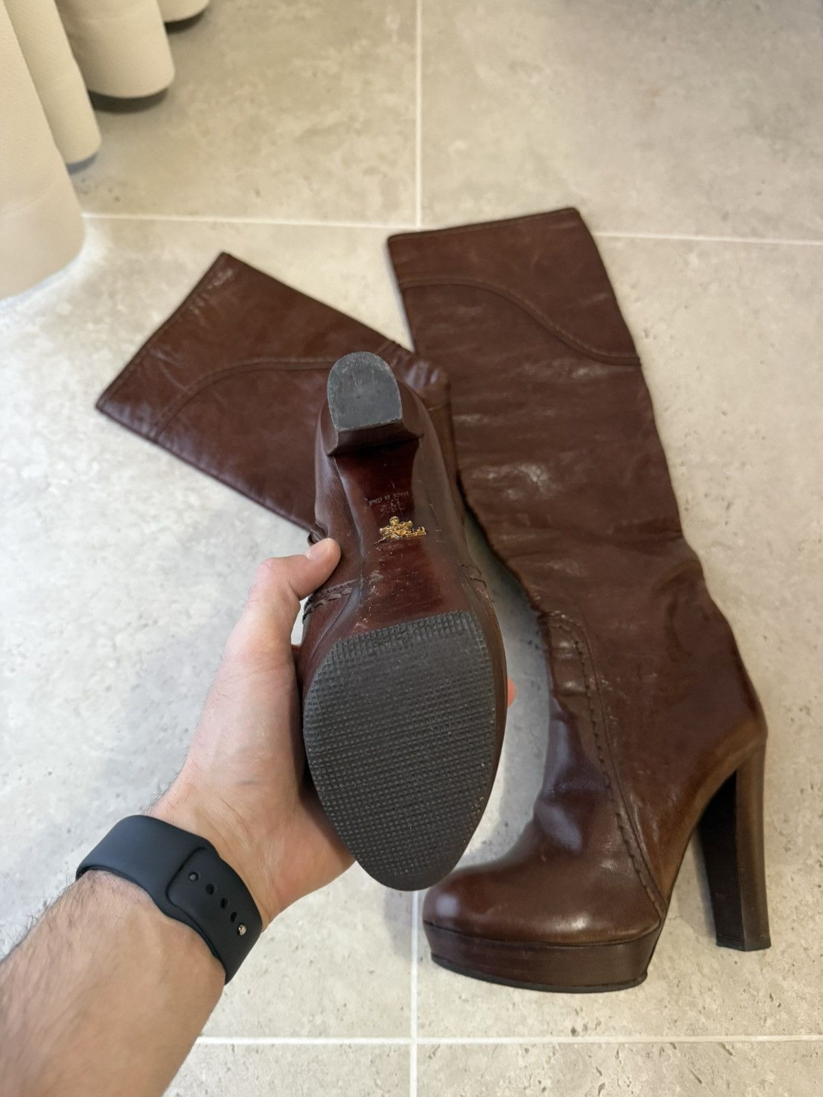 Prada Prada Leather Boots Brown Size US 8 / IT 38 - 13 Thumbnail