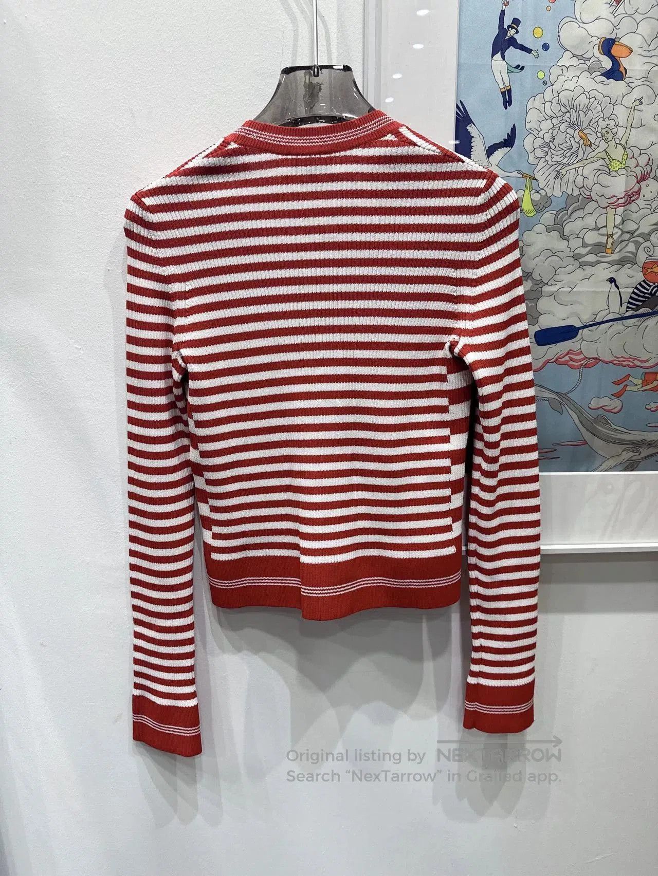 Chanel CHANEL 23C Striped V-Neck Knit Cardigan. Size XS / US 0-2 / IT 36-38 - 2 Thumbnail