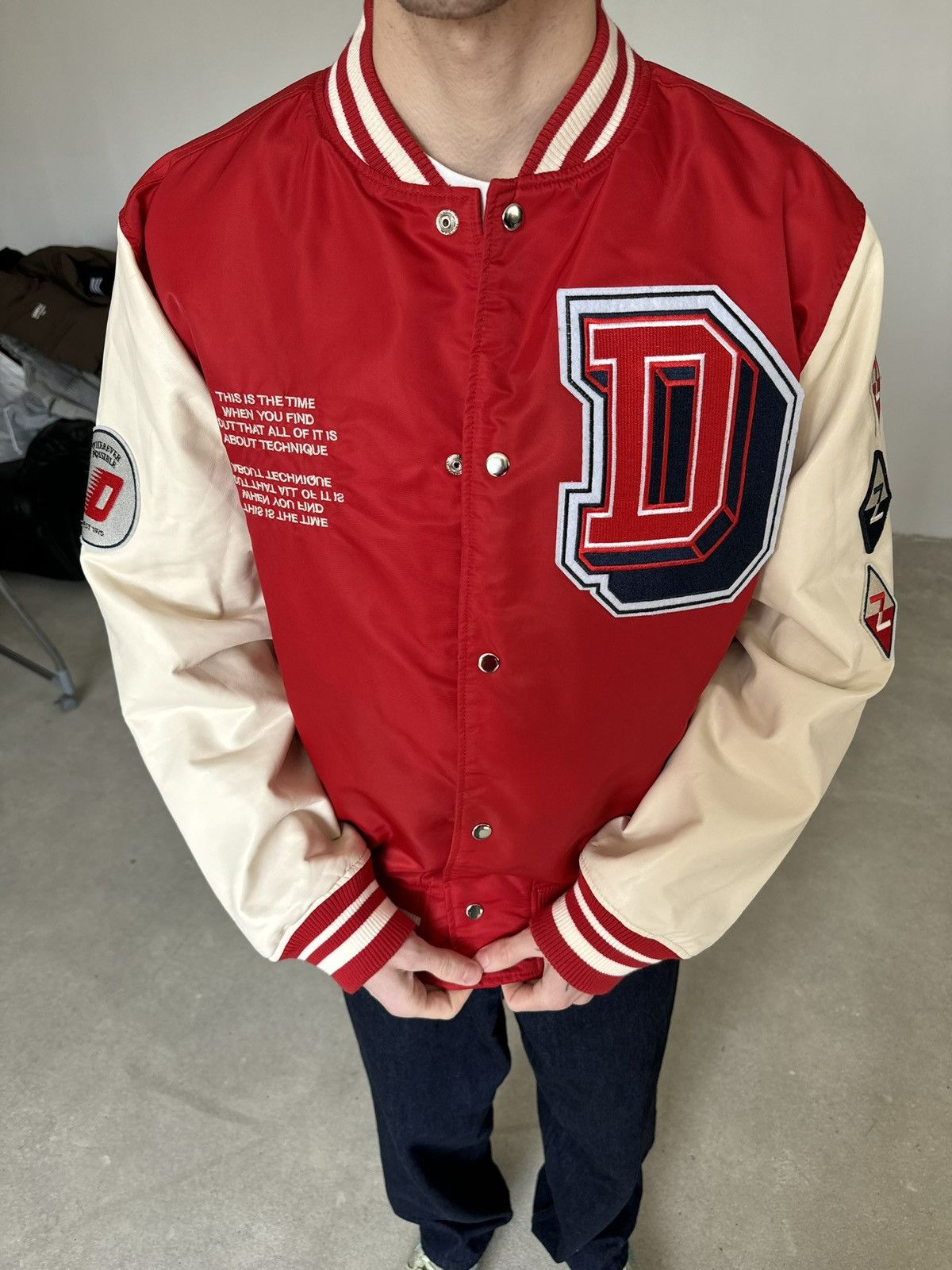 Rhude × Zara Zara leather red varsity jacket Size US L / EU 52-54 / 3 - 11 Thumbnail