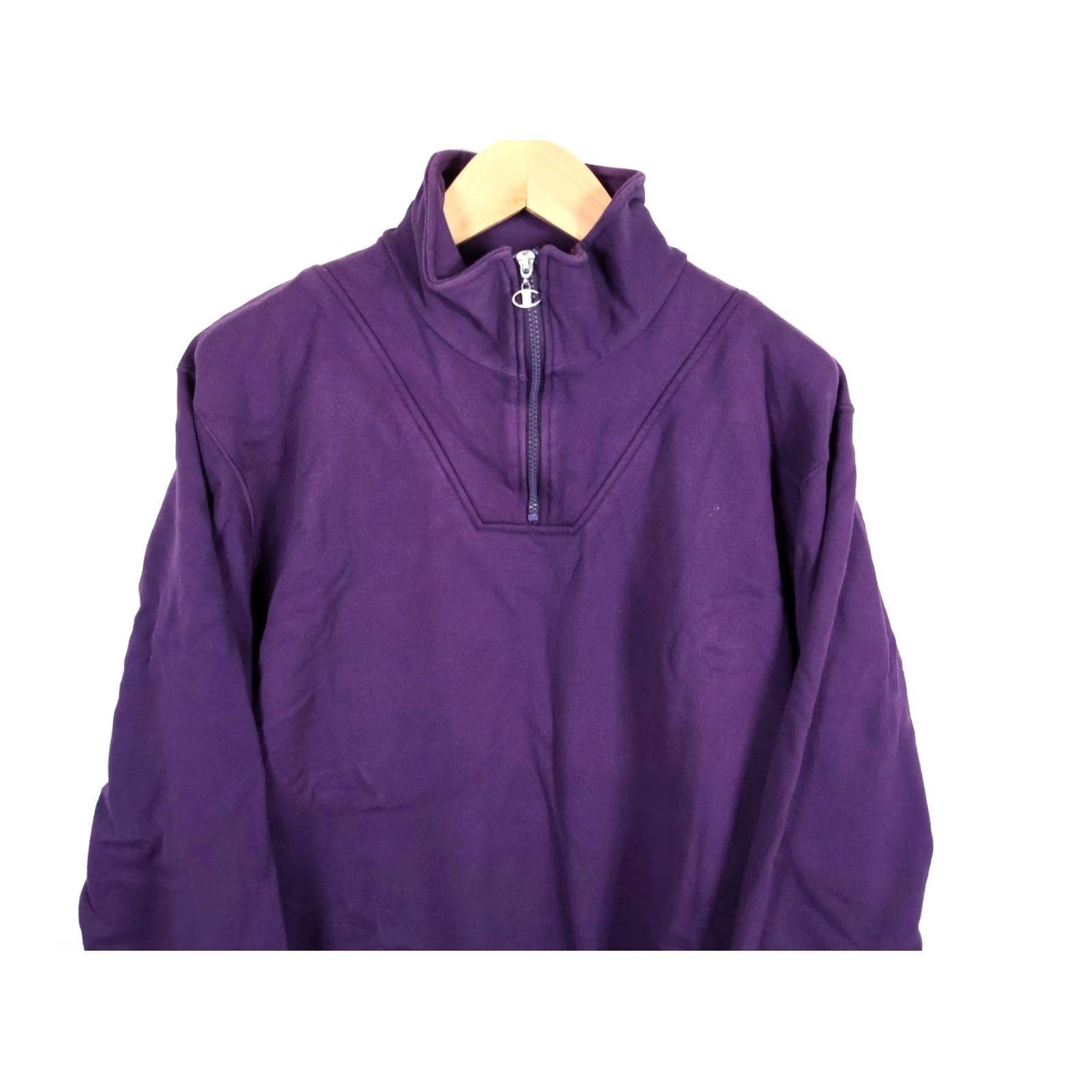 Champion VINTAGE Champion Sweatshirt Men's XL Purple 1/4 Zip Mock Neck Pullover USA Made 90s Retro De Size US XL / EU 56 / 4 - 4 Thumbnail