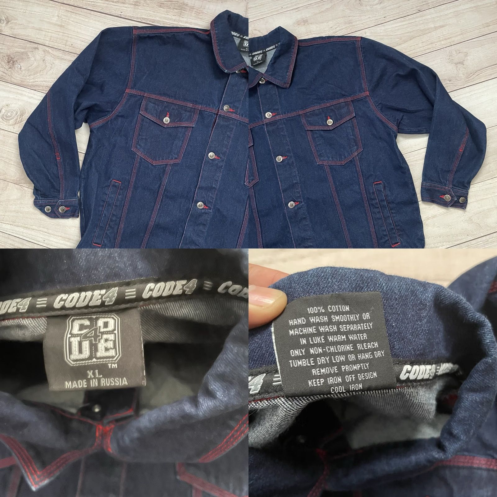Vintage VINTAGE Code 4 Denim Jacket XL BAGGY 34 Jeans Chubiggie Trucker NY 2000s Men Size US 36 / EU 52 - 8 Thumbnail
