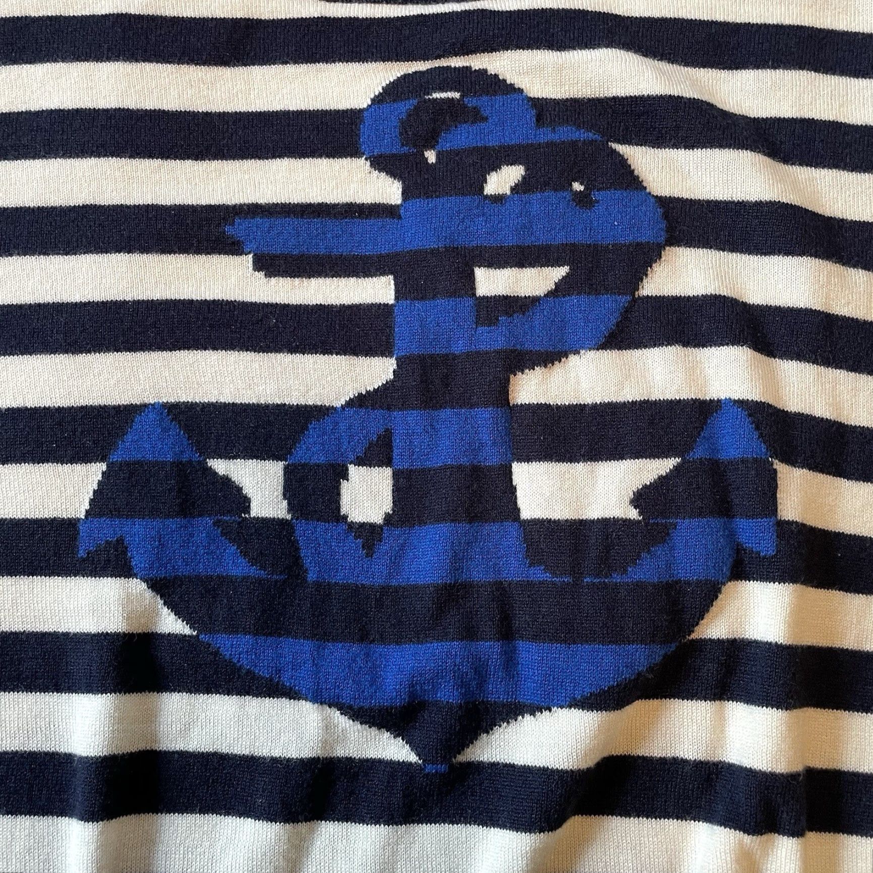 Vintage The Limited Sweater Women’s Sz M Striped Nautical Navy Blue Anchor Pullover Soft Size M / US 6-8 / IT 42-44 - 6 Thumbnail