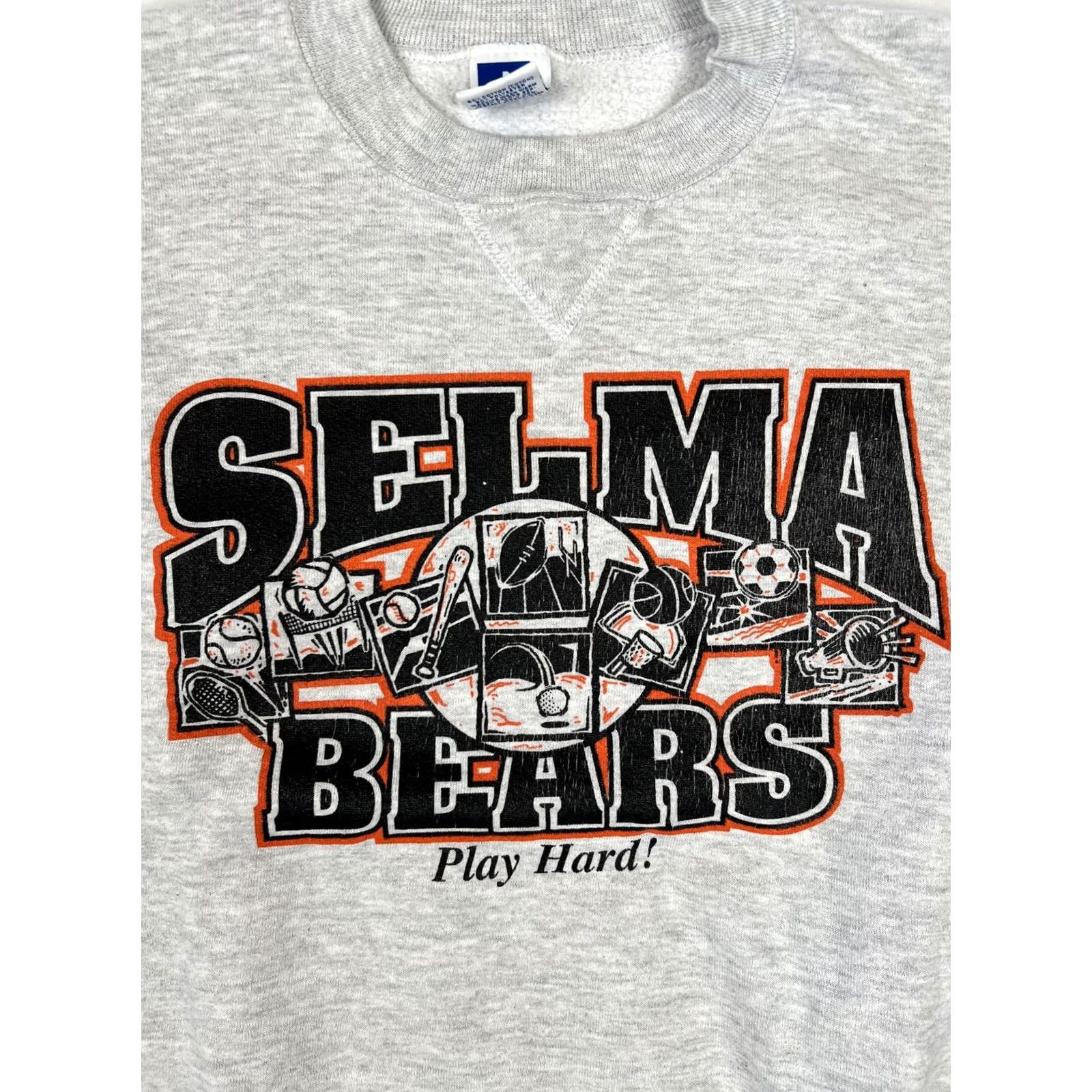 Russell Athletic VINTAGE Russell Athletic Sweatshirt Mens XL Gray Graphic Print Selma Bears USA Fleece Crew Neck Pullover Sports Logo Size US XL / EU 56 / 4 - 2 Thumbnail