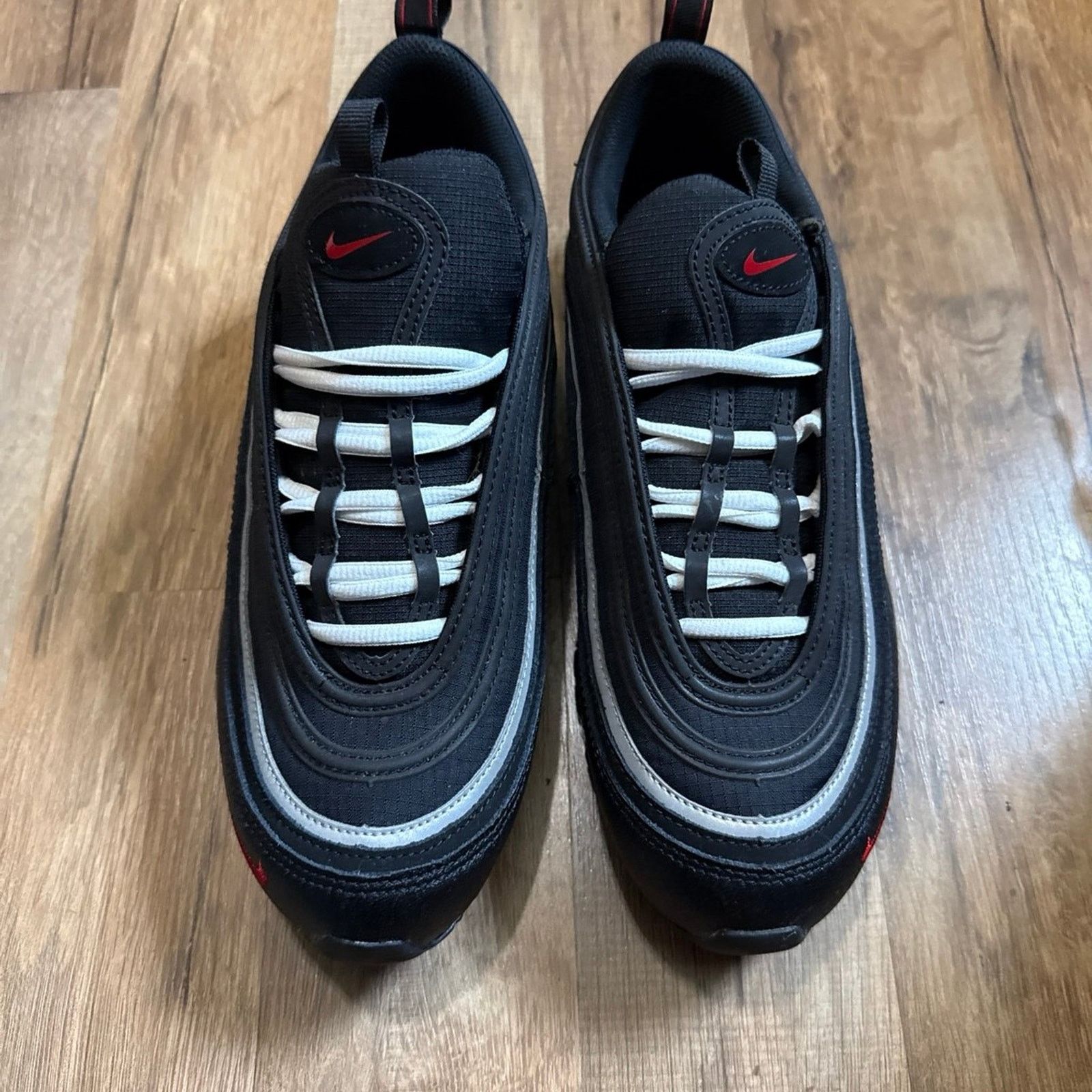 Nike Nike Air Max 97 Black White Sport Red Size US 9 / EU 42 - 6 Thumbnail