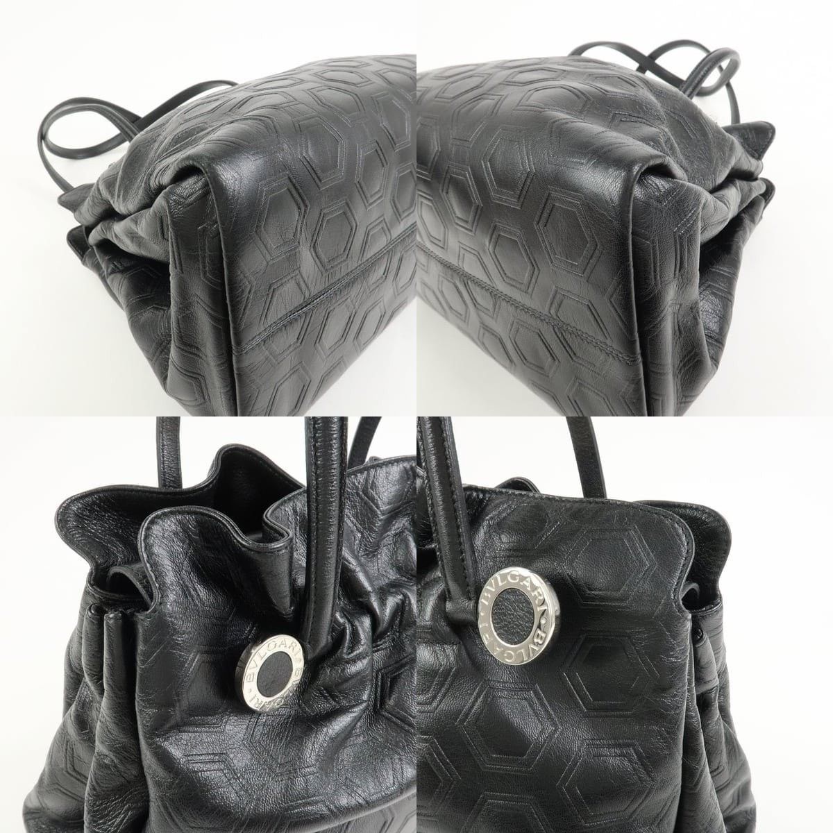 Bvlgari Bvlgari Twist Logo Calfskin Shoulder Bag Black Size ONE SIZE - 5 Thumbnail