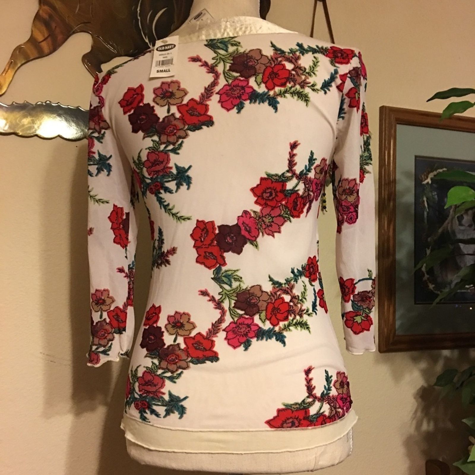 Old Navy Old Navy double layer floral stretch top XS Size XS / US 0-2 / IT 36-38 - 4 Thumbnail