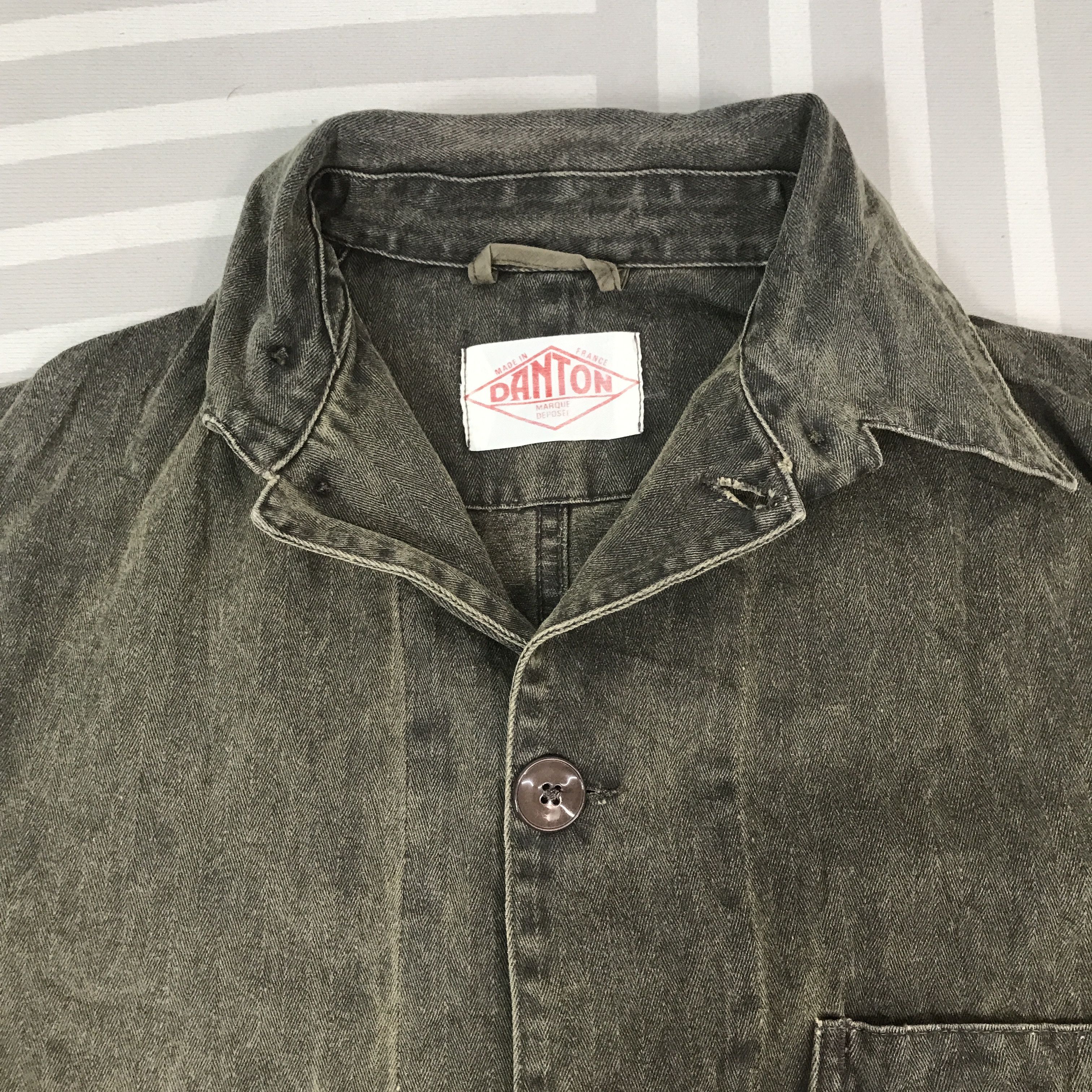 Danton × Vintage Vintage Danton Black faded Button Jacket Size US L / EU 52-54 / 3 - 8 Thumbnail