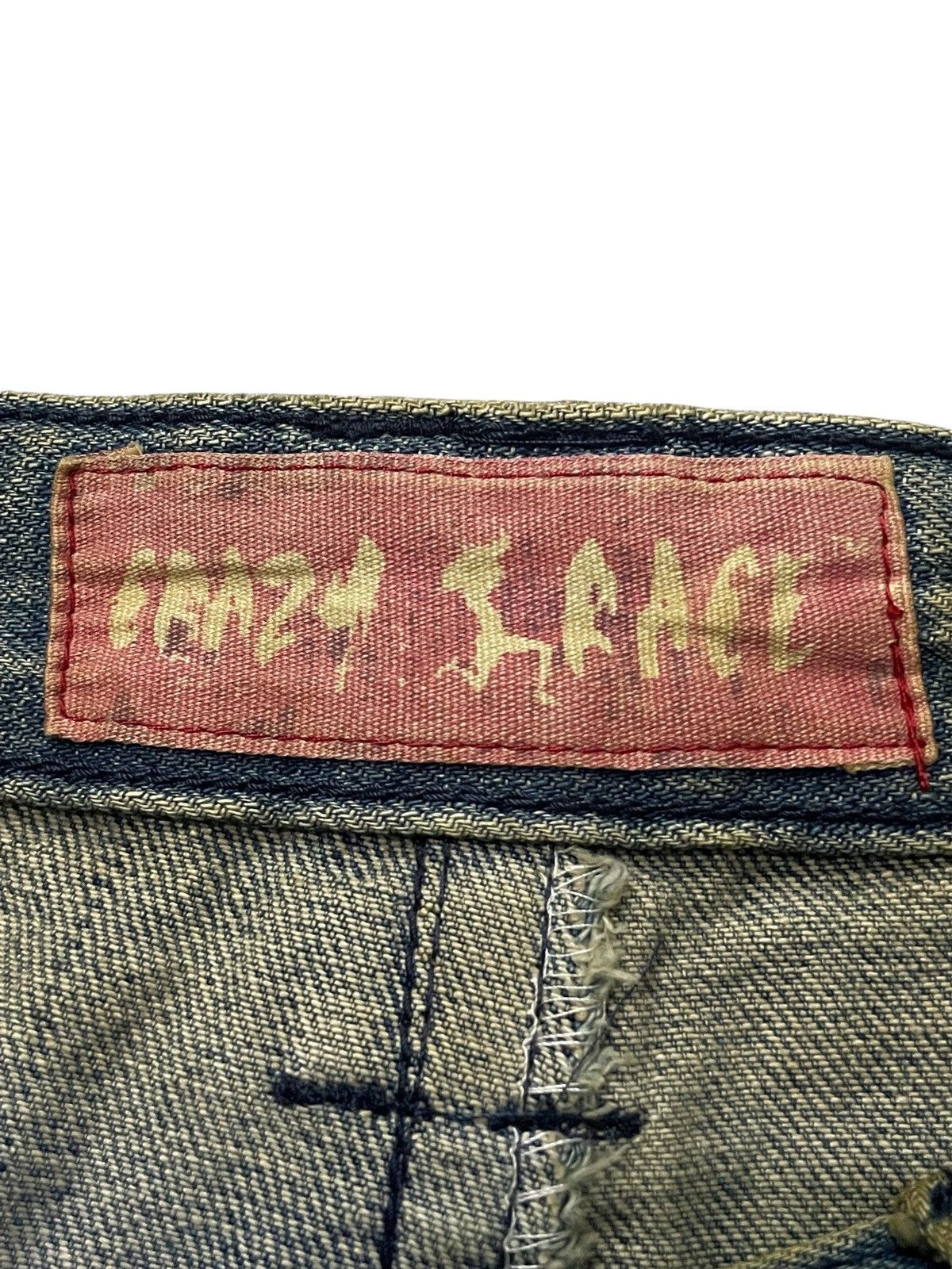 If Six Was Nine × Japanese Brand × Junya Watanabe Crazy Race Pierced & Studded Panelled Poem Mud Jeans Size US 32 / EU 48 - 25 Thumbnail