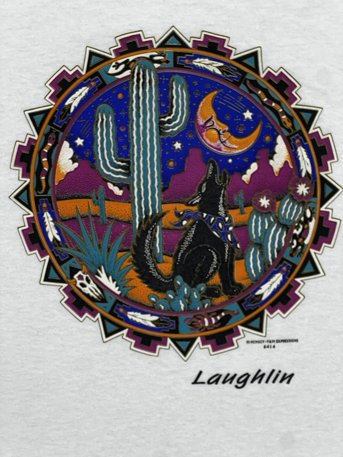 Jerzees Vintage 90s Laughlin Nevada Howling Wolf Tee Size US XL / EU 56 / 4 - 2 Thumbnail