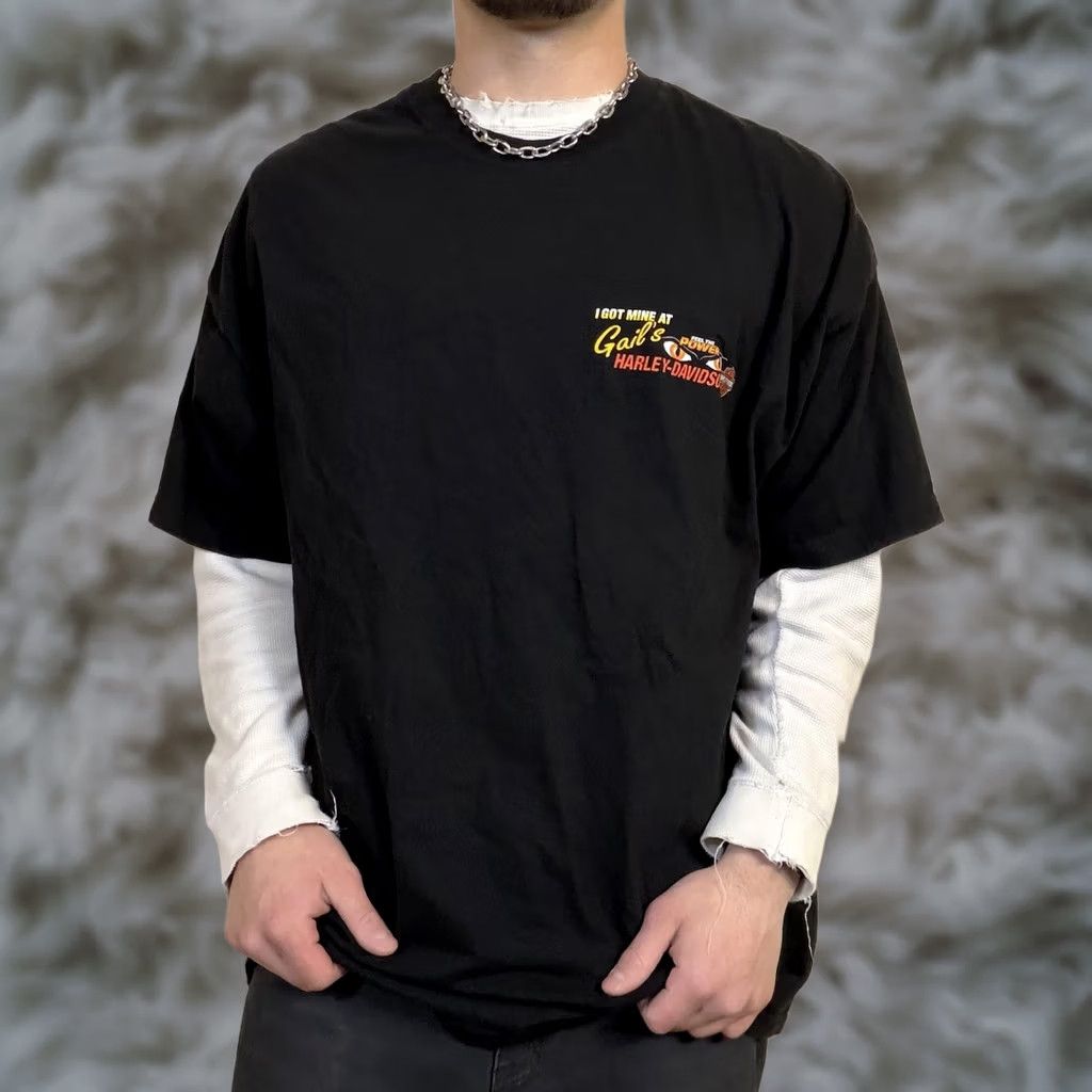 Harley Davidson VINTAGE Harley-Davidson Shirt Mens 2XL Black Gail's Belton MO Biker Tee Size US XXL / EU 58 / 5 - 1 Thumbnail