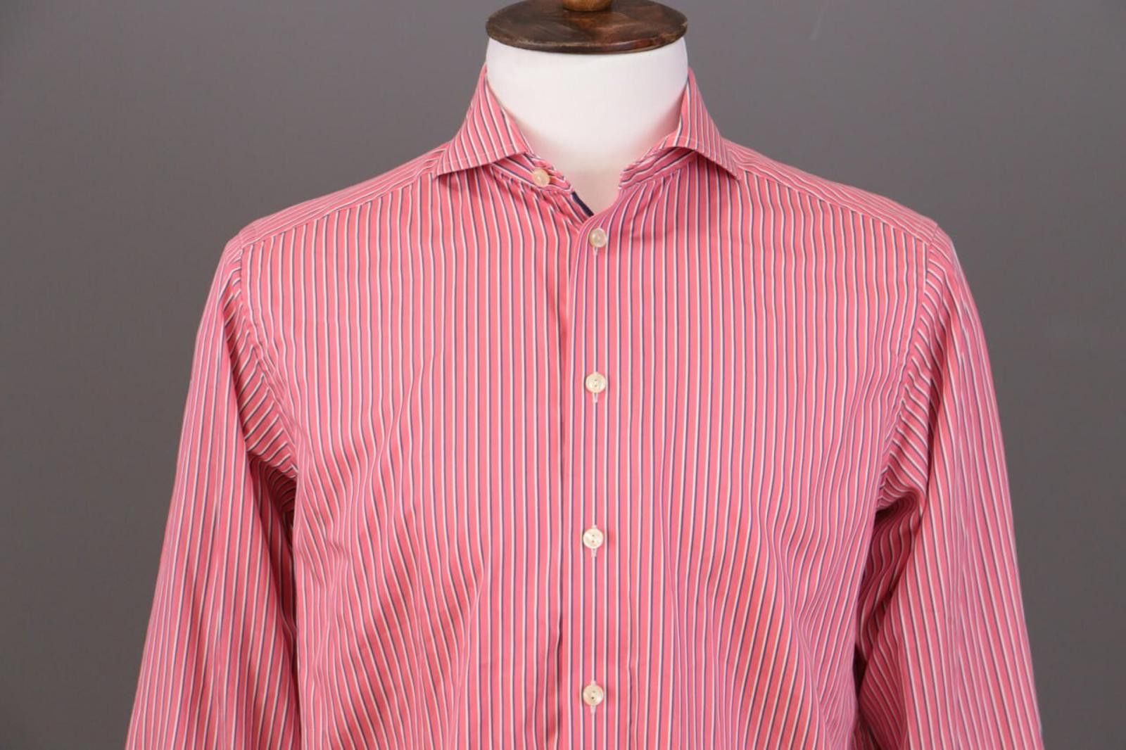 Eton Eton Contemporary Pink Stripe Button Down Shirt Size 41 / 16 Size US M / EU 48-50 / 2 - 2 Thumbnail