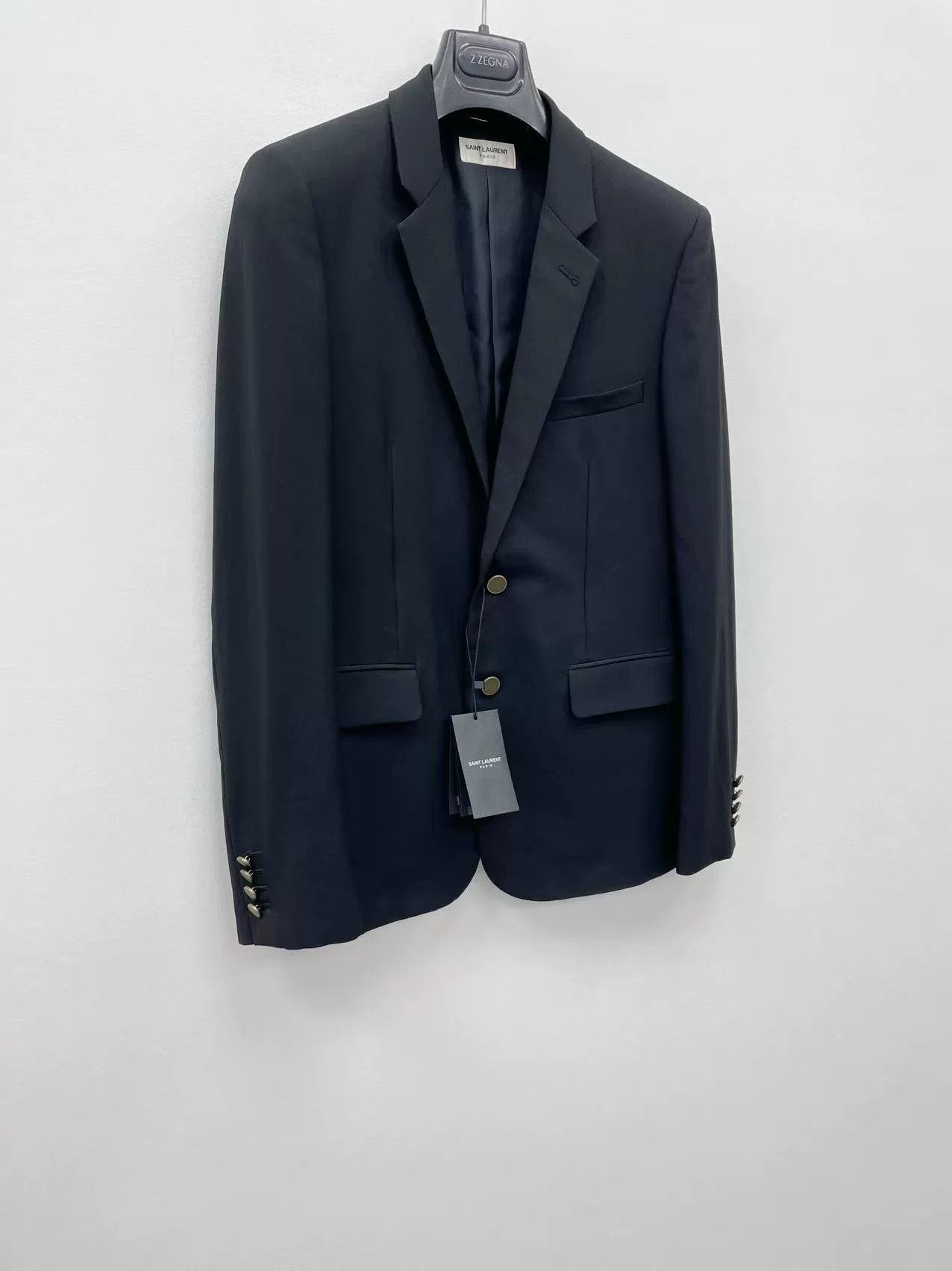 Saint Laurent Paris Saint Laurent Black Wool Blazer Size US L / EU 52-54 / 3 - 1 Thumbnail