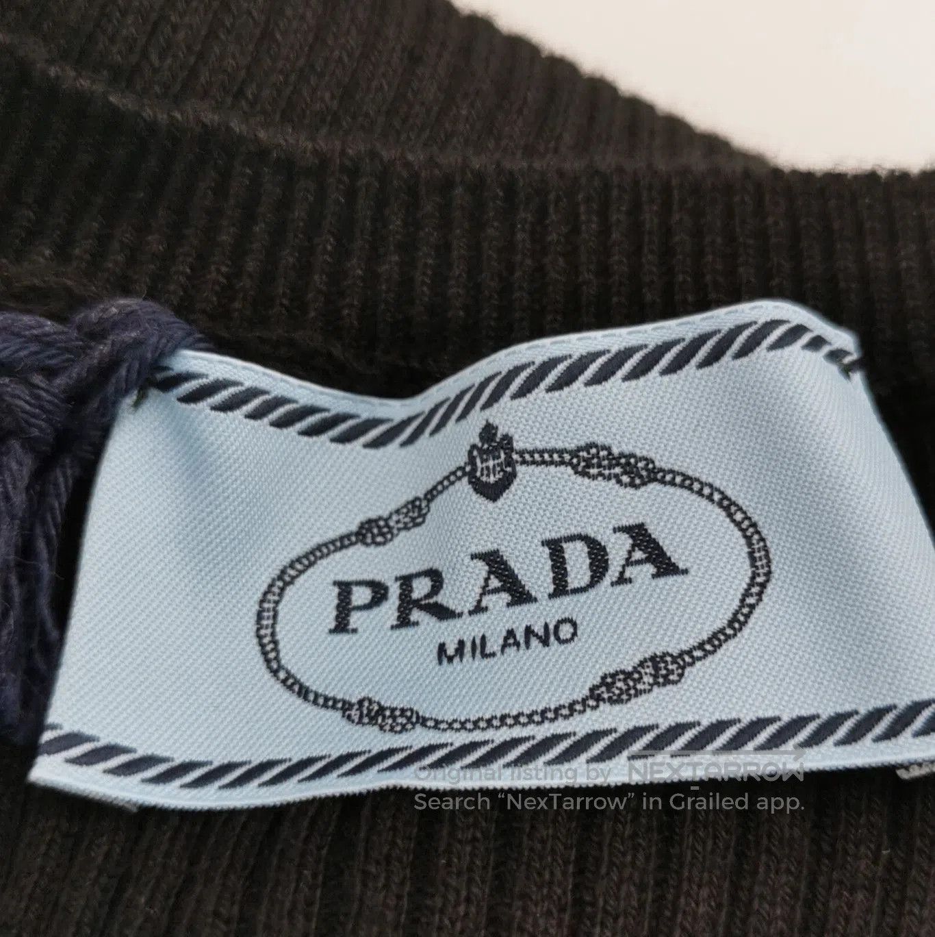Prada Prada Black Ribbed Knit Long Sleeve Top . Size S / US 4 / IT 40 - 6 Thumbnail