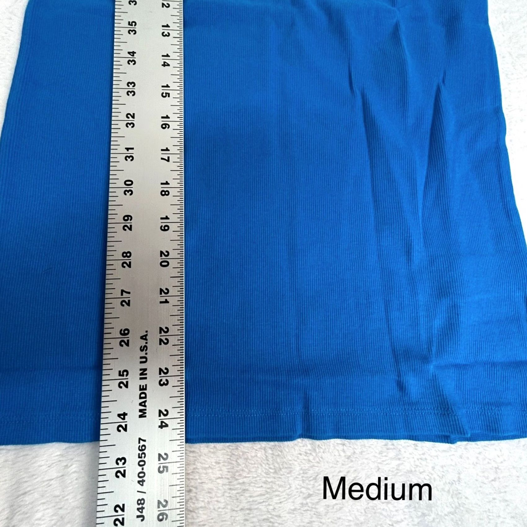 J.Crew J.Crew Women's Ribbed Cotton Tank Top Medium Blue AY276 Scoop Neck Casual New Tank Top Size M / US 6-8 / IT 42-44 - 6 Thumbnail