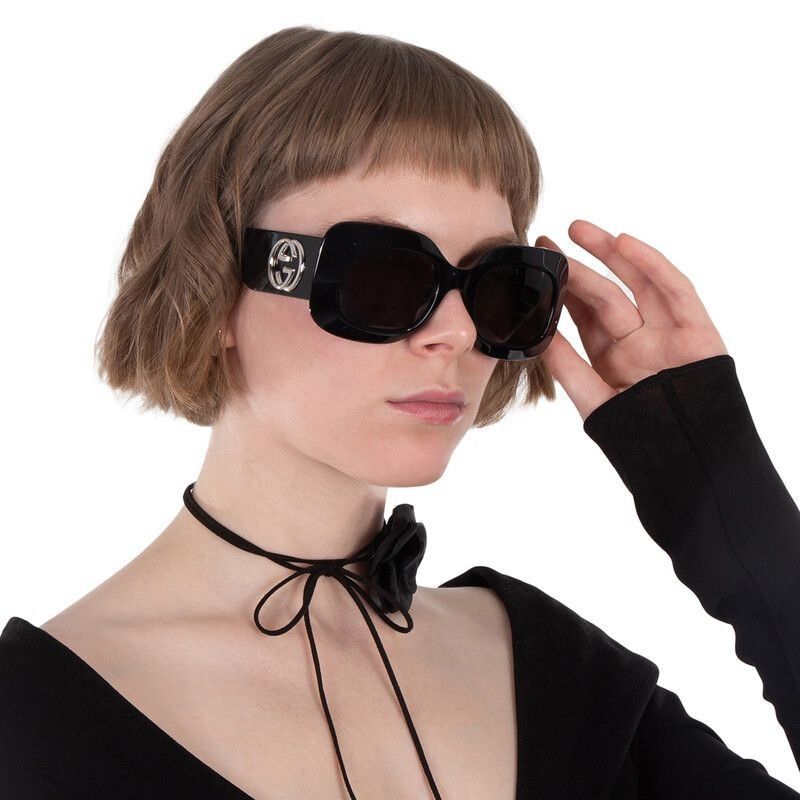 Gucci NEW GUCCI SUNGLASSES GG1695S 001 BLACK SQUARE WOMEN GUCCI Size ONE SIZE - 2 Thumbnail