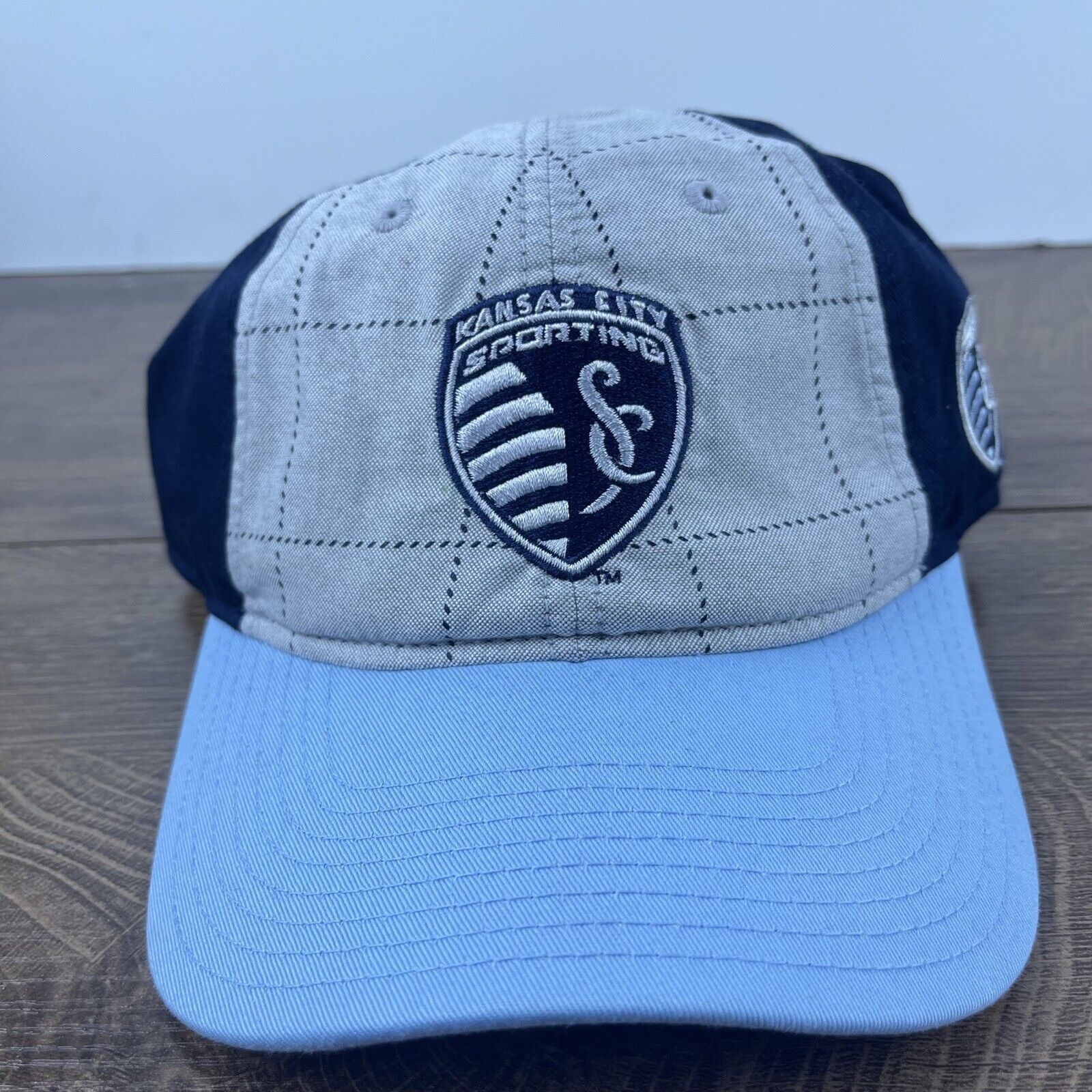 Adidas Kansas City Sporting Hat Adidas Blue Gray Cap Adjustable Gra Size ONE SIZE - 1 Thumbnail