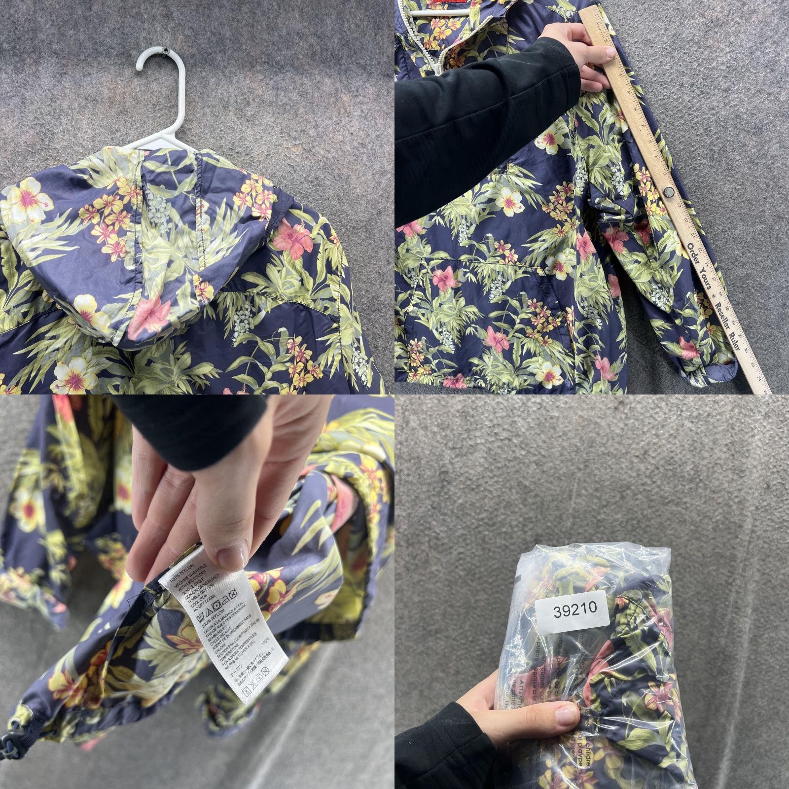Tommy Bahama Tommy Bahama Jacket Mens Medium Navy Tropical Floral Hooded 1/4 Zip Anorak Nylon Beach Hawaiian Tropical Pockets Mens Size US M / EU 48-50 / 2 - 8 Thumbnail