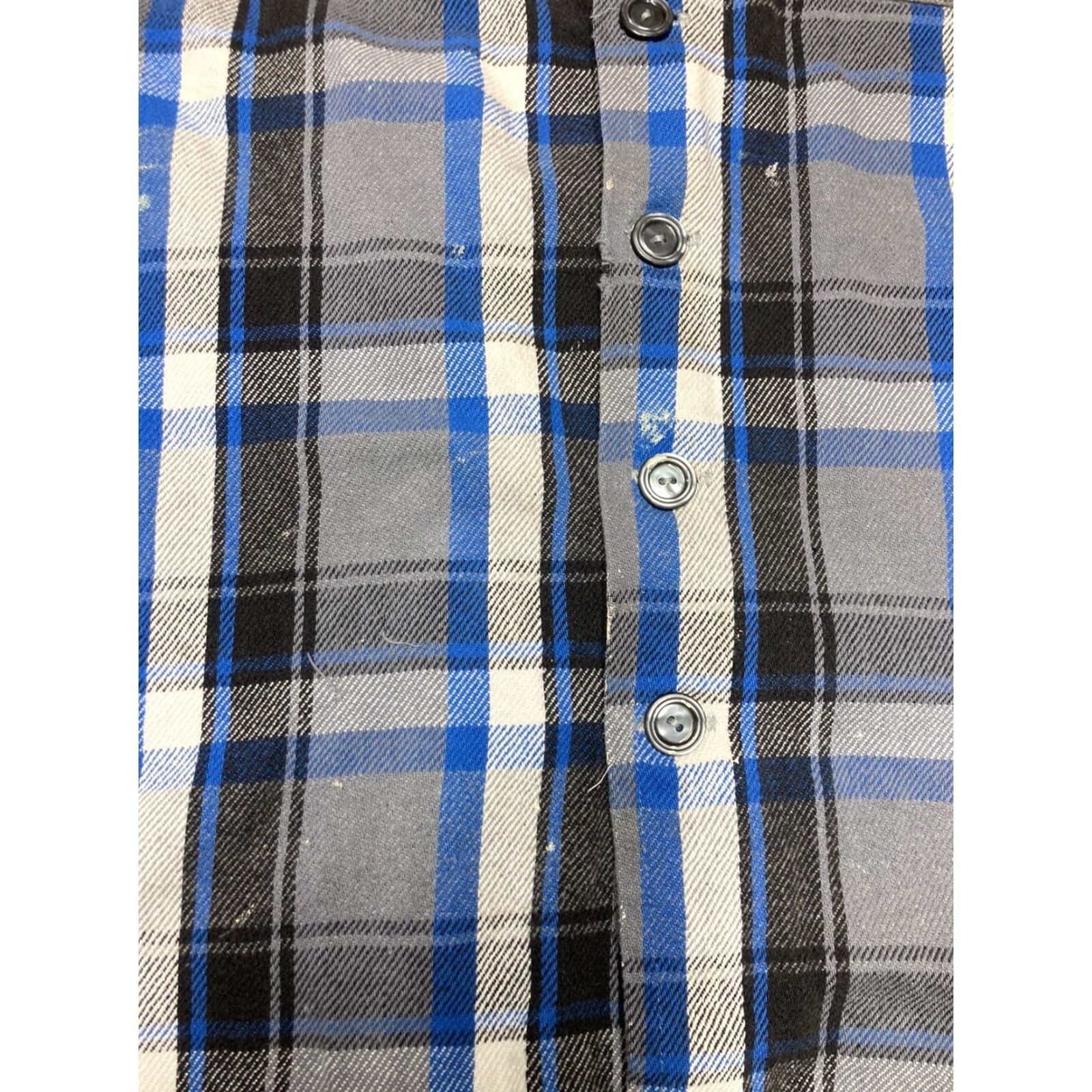Vintage Vintage 60s heavy flannel button shirt 100% cotton 1960s checkered stripe XL Gray Mens Shirt Long Sleeve Button-Up 60s Vintage 100% Cotton Flannel Size US XL / EU 56 / 4 - 5 Thumbnail