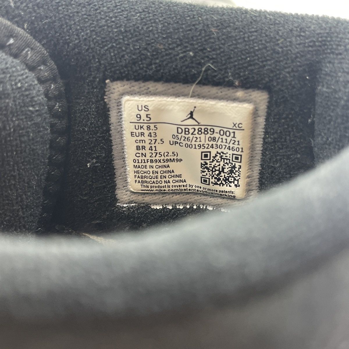 Jordan Brand Air Jordan 1 high black particle Grey Size US 9.5 / EU 42-43 - 8 Thumbnail