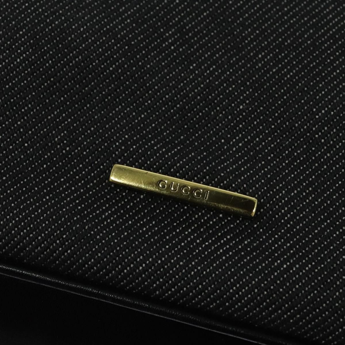 Gucci GUCCI Web Sherry Line Shoulder Bag Canvas Black Gold Size ONE SIZE - 14 Thumbnail