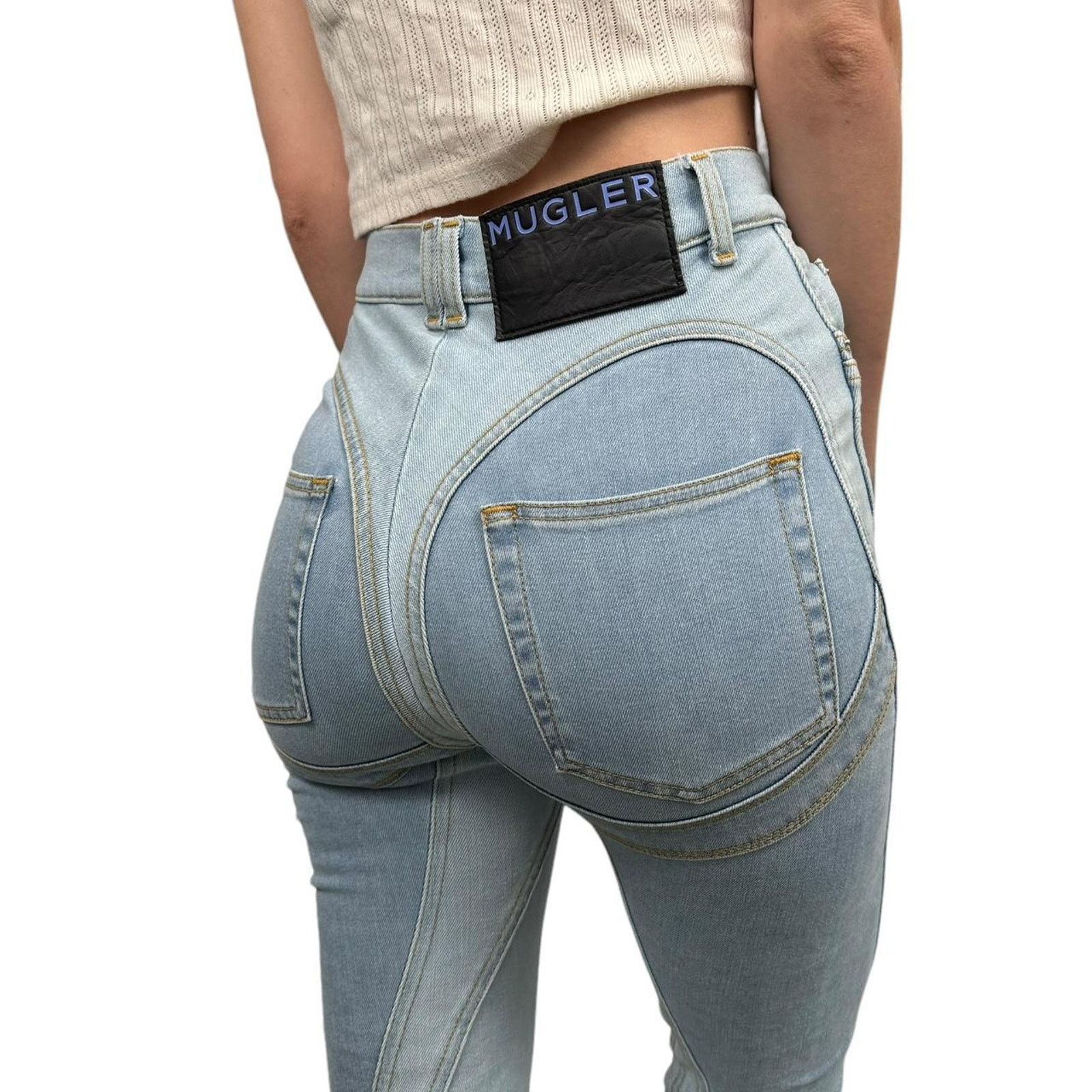 Thierry Mugler Mugler 2 Tone denim jeans Size 26" / US 2 / IT 38 - 1 Thumbnail