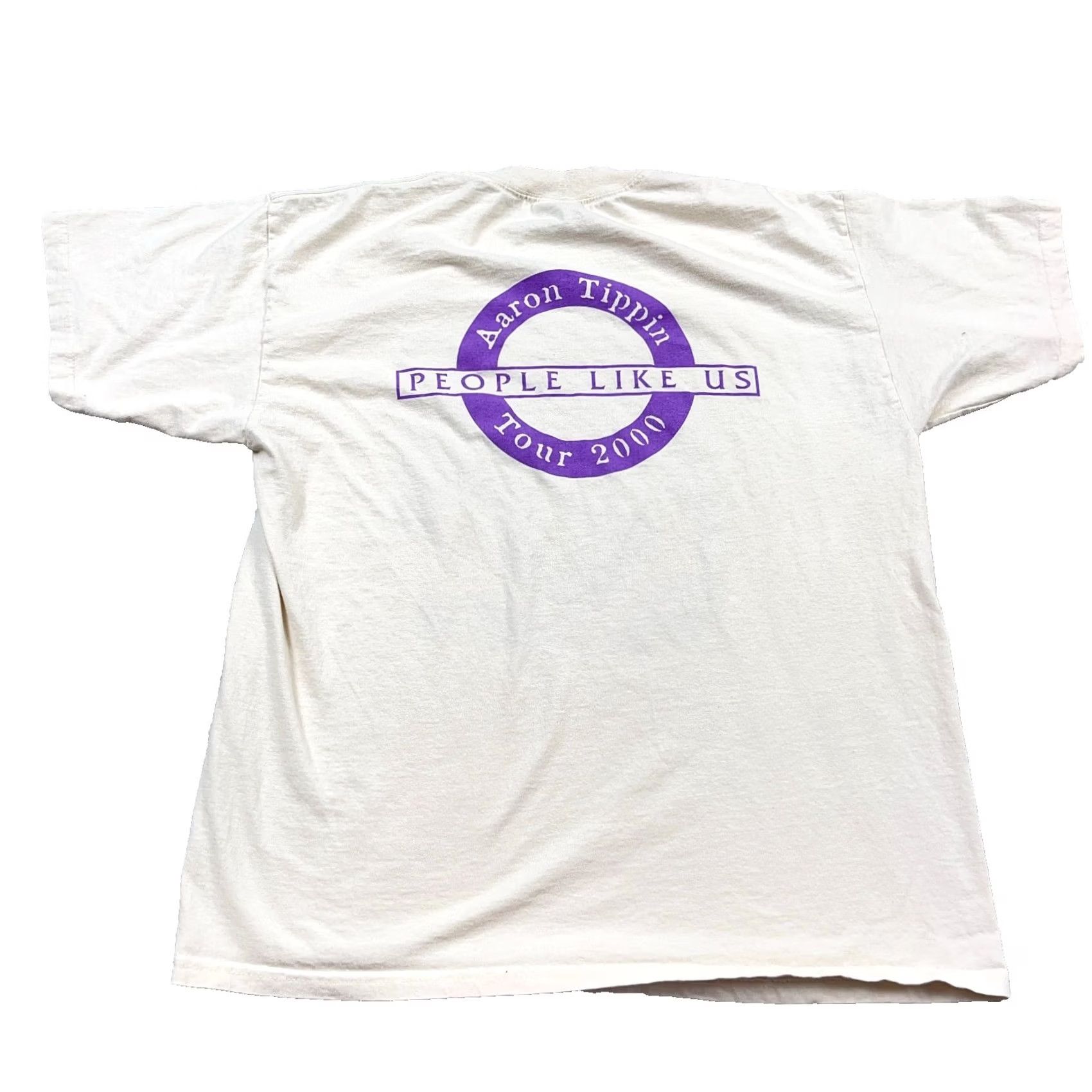 Gildan VINTAGE Aaron Tippin Shirt Men XL Cream Country Music Band Tee Tour Y2K 2000s Size US XL / EU 56 / 4 - 2 Thumbnail