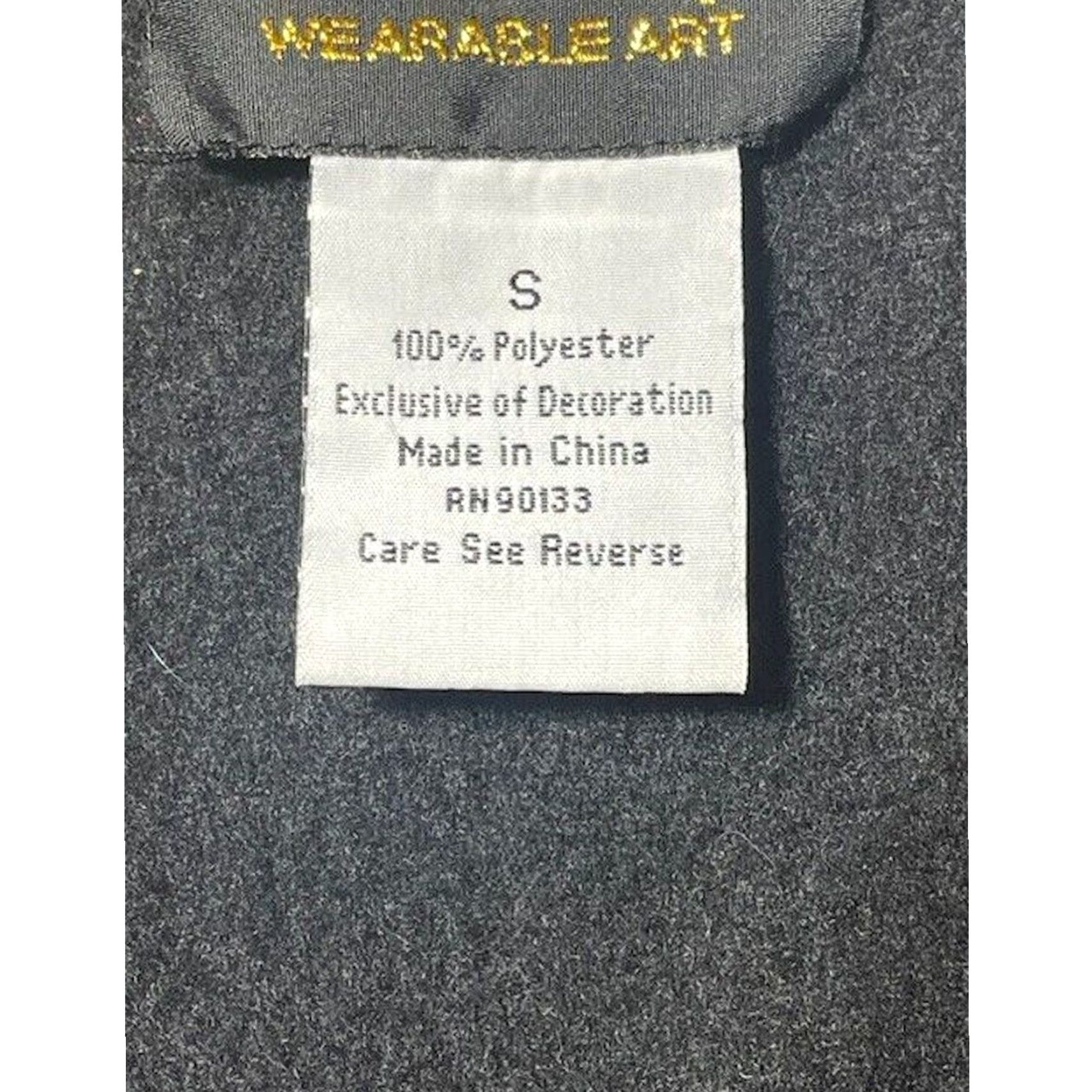 Bob Mackie VINTAGE Bob Mackie Wearable Art Fleece Jacket S Women's S Black Geometric Zip Pockets Mid-Length Casual Travel Workwear Art Classic Outdoor Preppy Size S / US 4 / IT 40 - 7 Thumbnail