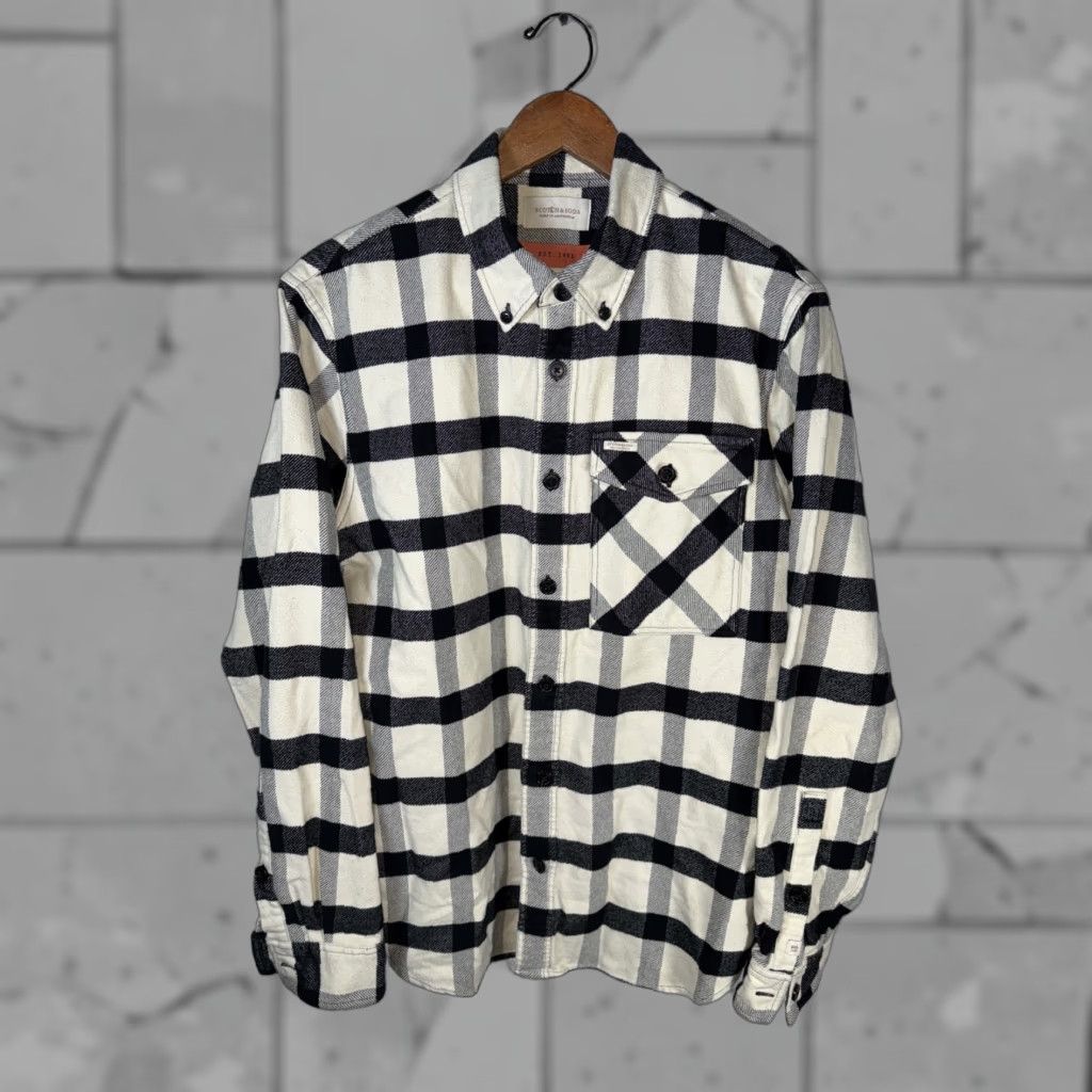 Scotch & Soda Scotch & Soda Button-Up Shirt Men M Flannel Black and White Multicolor Long Sleeve Casual Shirt Size US M / EU 48-50 / 2 - 1 Thumbnail