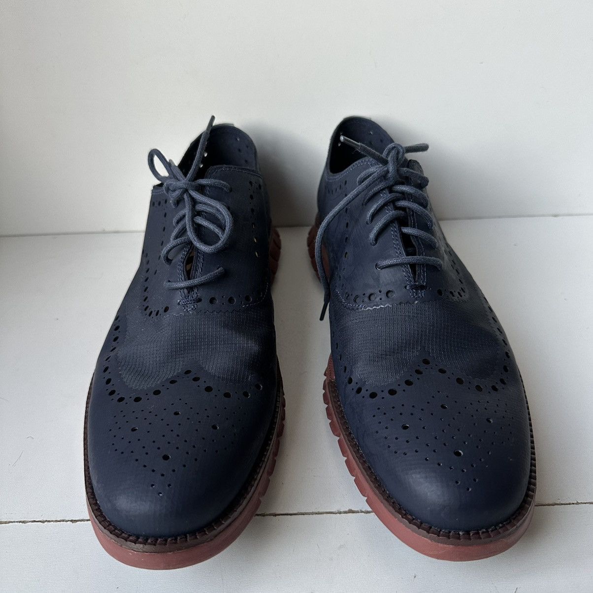 Cole Haan Cole Haan Zerogrand Men's 13 Navy Blue Leather Oxfords Size US 13 / EU 46 - 1 Thumbnail