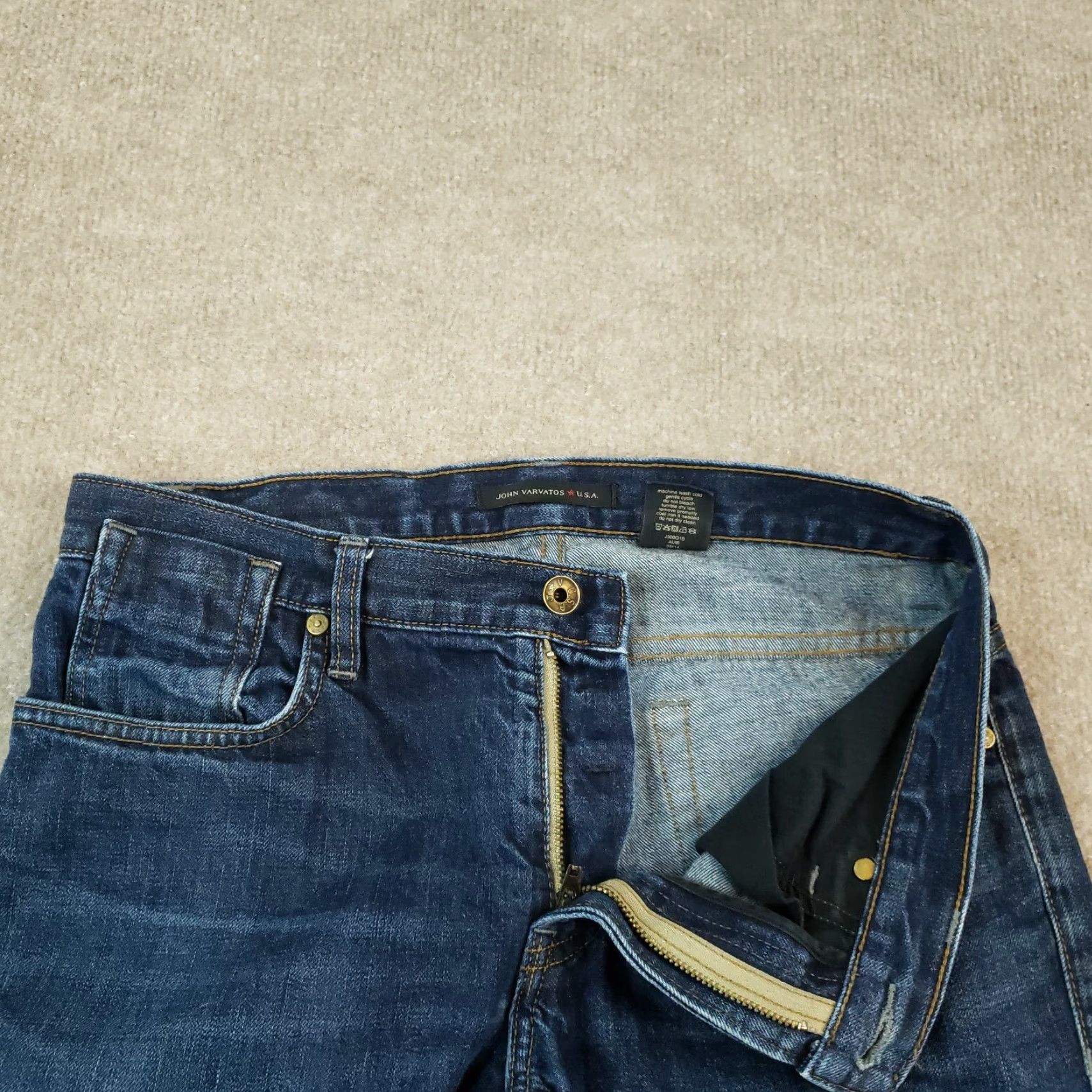 John Varvatos John Varvatos Slim Fit Straight Stretch Jeans 30x27 Blue Mens Cotton Denim Size 30" / US 8 / IT 44 - 6 Thumbnail