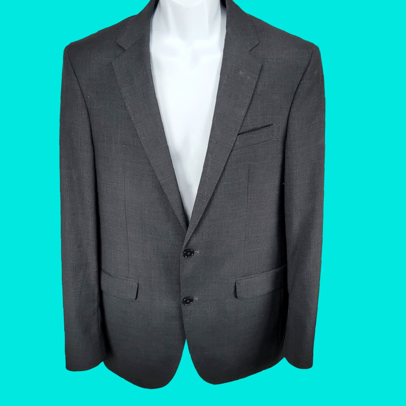 Kenneth Cole KENNETH COLE Grey Minitex Wool 2 Button Notch Blazer Sport Coat 40L MSRP 50 Men Suit Jacket Wool Solid 2 Piece Classic Formal Business Blazer Mens Size 40R - 1 Thumbnail