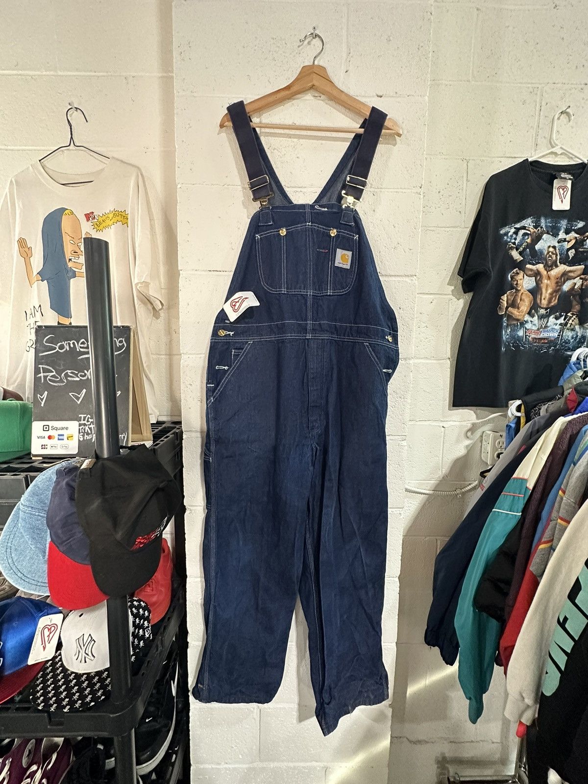 Vintage Carhartt Denim Overalls 40x30 Grailed