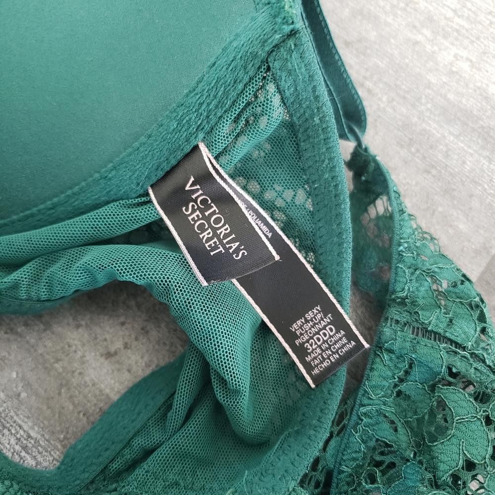 Designer Dark Green Lace Detailed VS Bustier Bra Size ONE SIZE - 3 Thumbnail