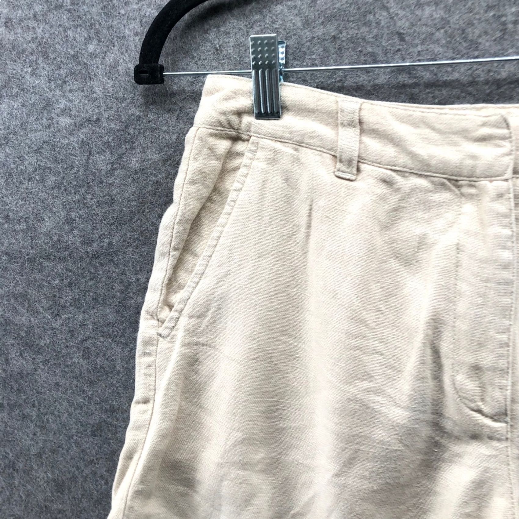Ann Taylor VINTAGE? No. Ann Taylor 100% Linen Shorts Womens 4 Beige High Rise Flat Front Zip Hook Shirt Size 27" / US 4 / IT 40 - 5 Thumbnail