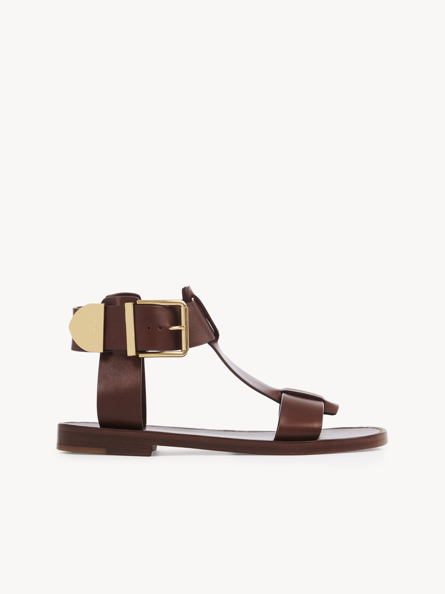 o1loc1c0325 CHC23 Rebecca Flats Sandals in Brunet Brown