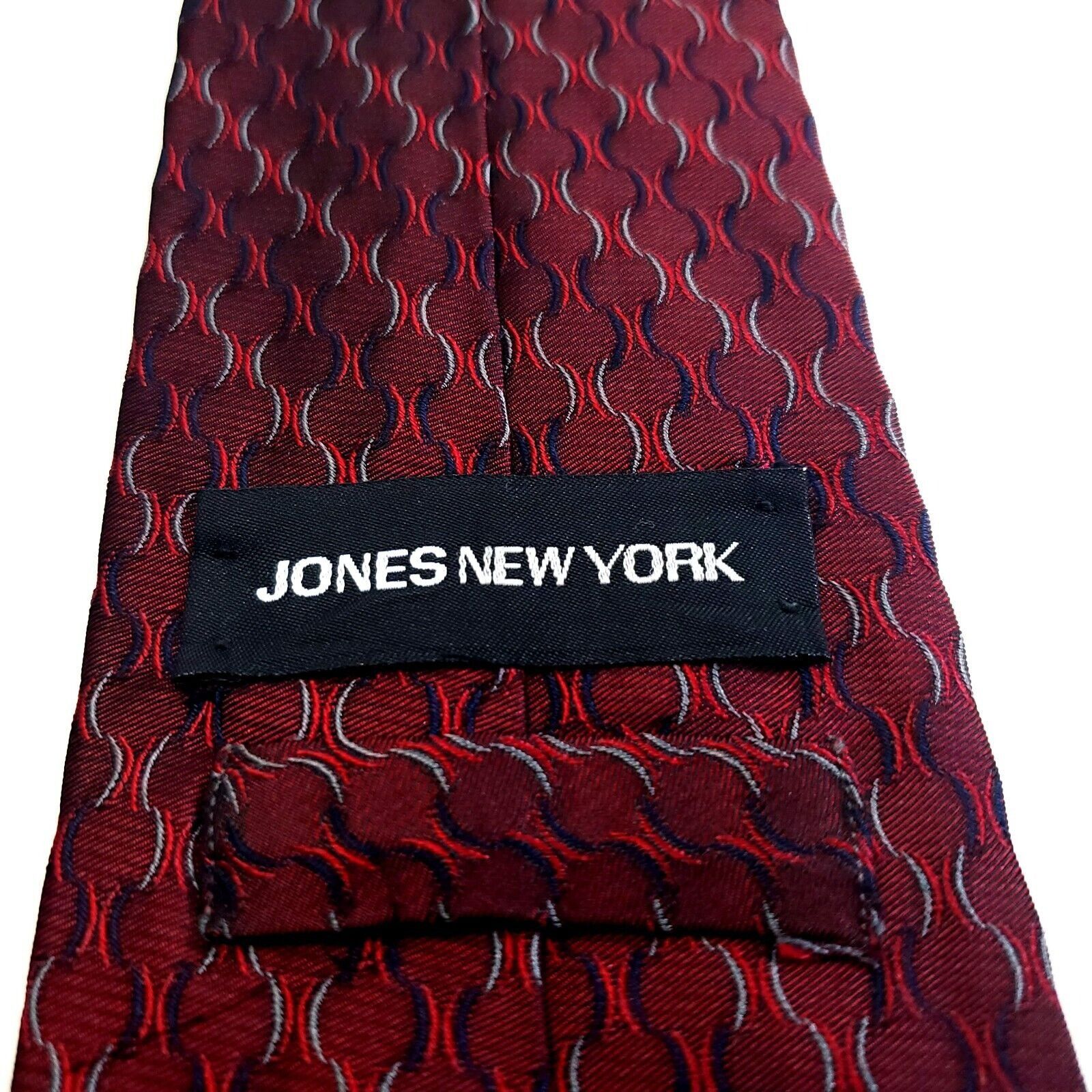 Jones New York Jones New York Metallic Red Geometric Woven Silk Tie Size ONE SIZE - 3 Thumbnail